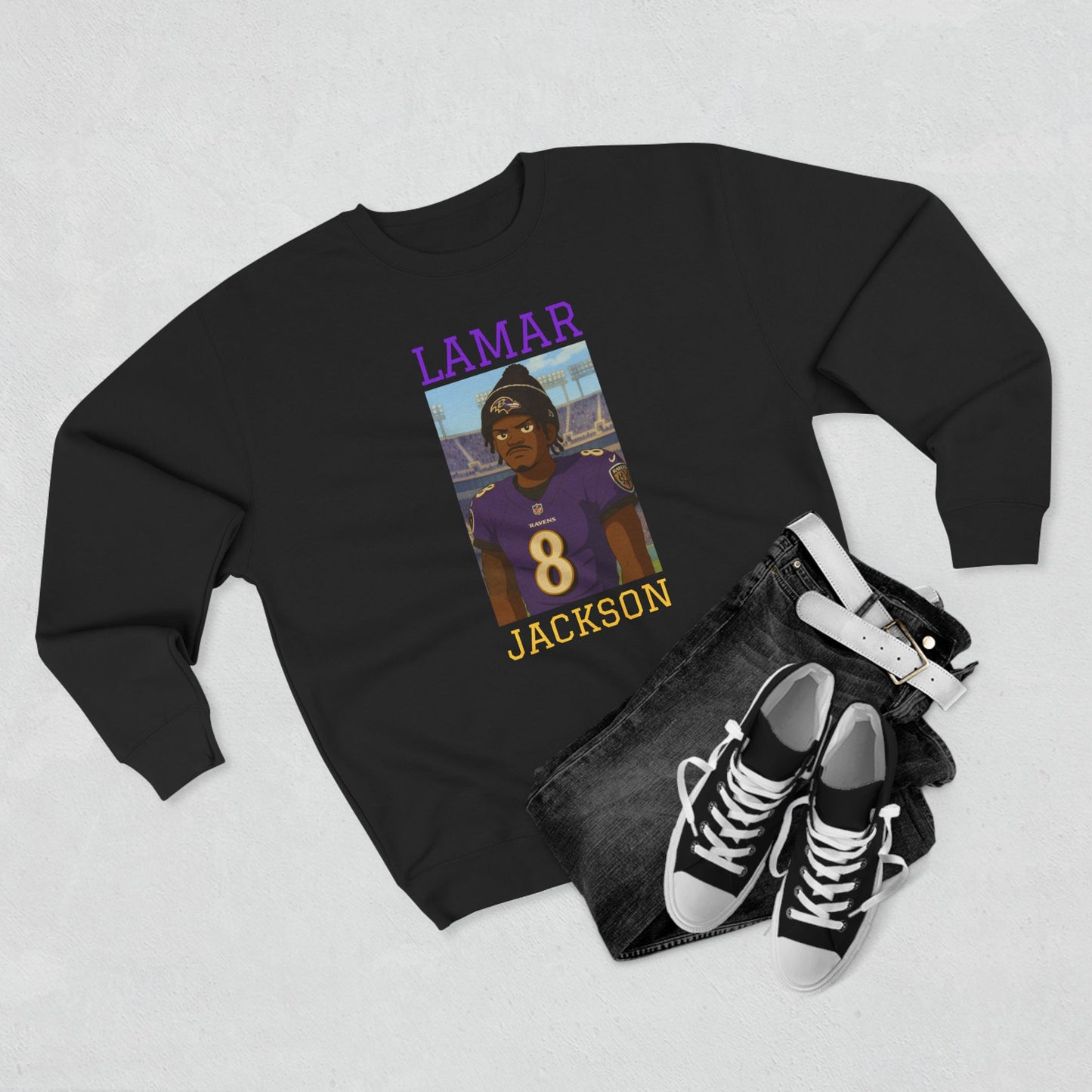 Anime Football 'Lamar Jackson' Crewneck Sweatshirt