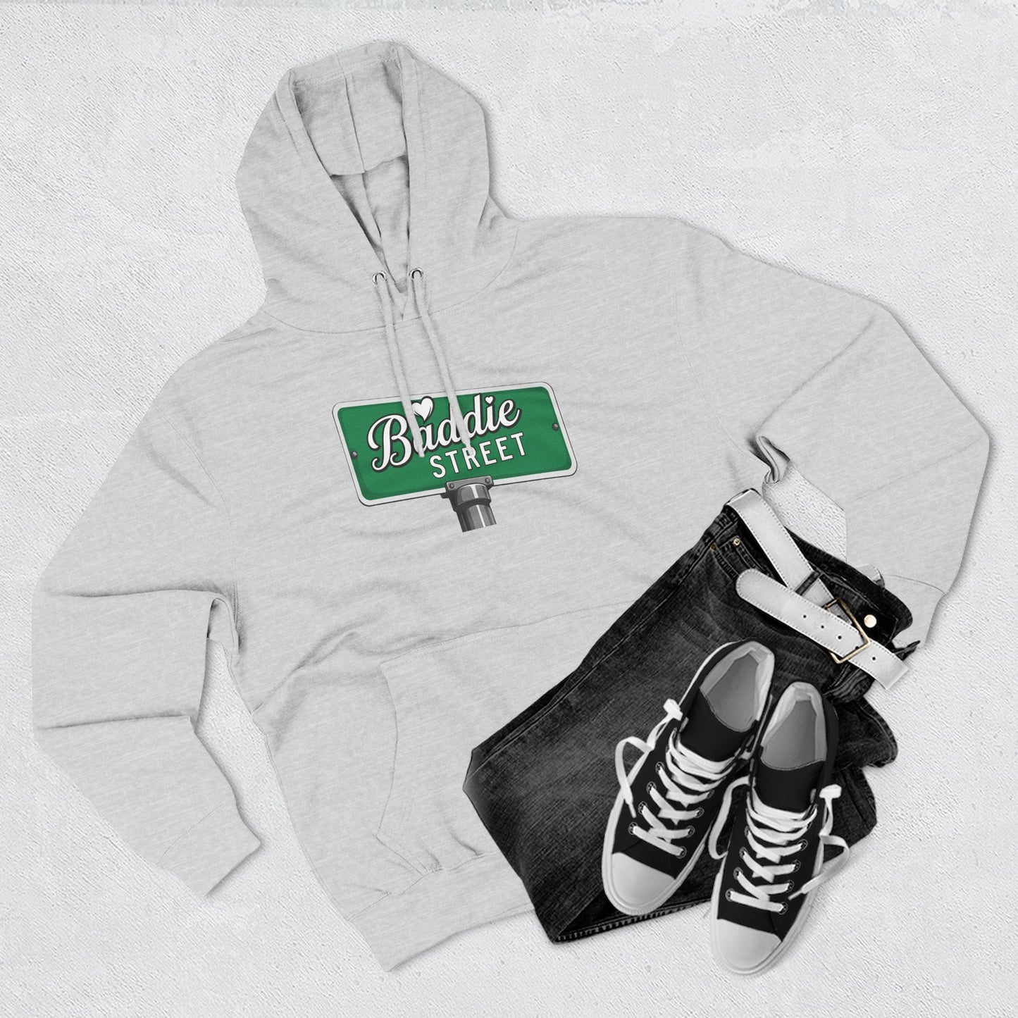 "Baddie Street" Bold Street Sign Fleece Hoodie
