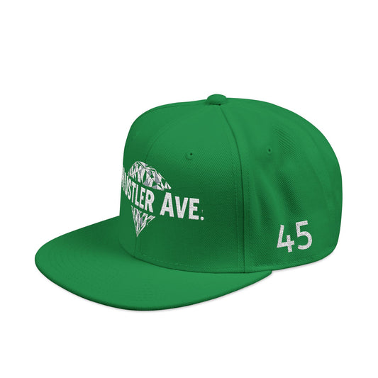 Green "Hustler Ave" #45 Diamond Status Alt. Snapback