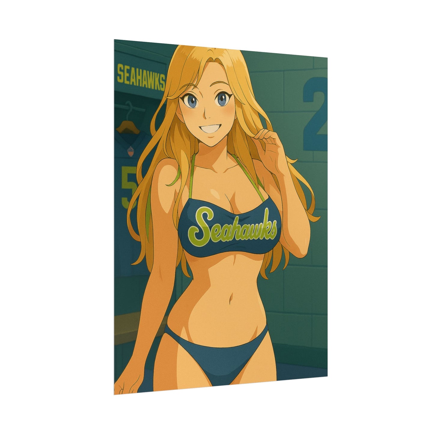 Loco Fits Anime Girls 'Seahawks Girl Swimsuit 1' Poster