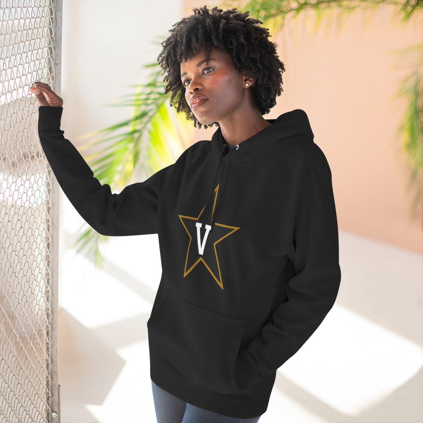 'Vanderbilt V Star' Three-Panel Fleece Hoodie