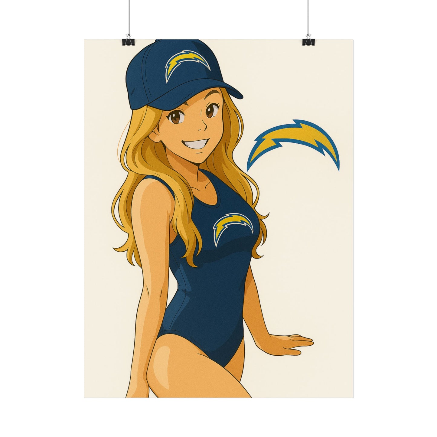 Loco Fits Anime Girls 'Chargers Girl Swimsuit' Poster