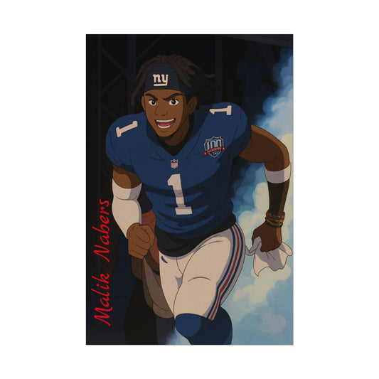 Loco Fits Anime Football 'Malik Nabers' Poster