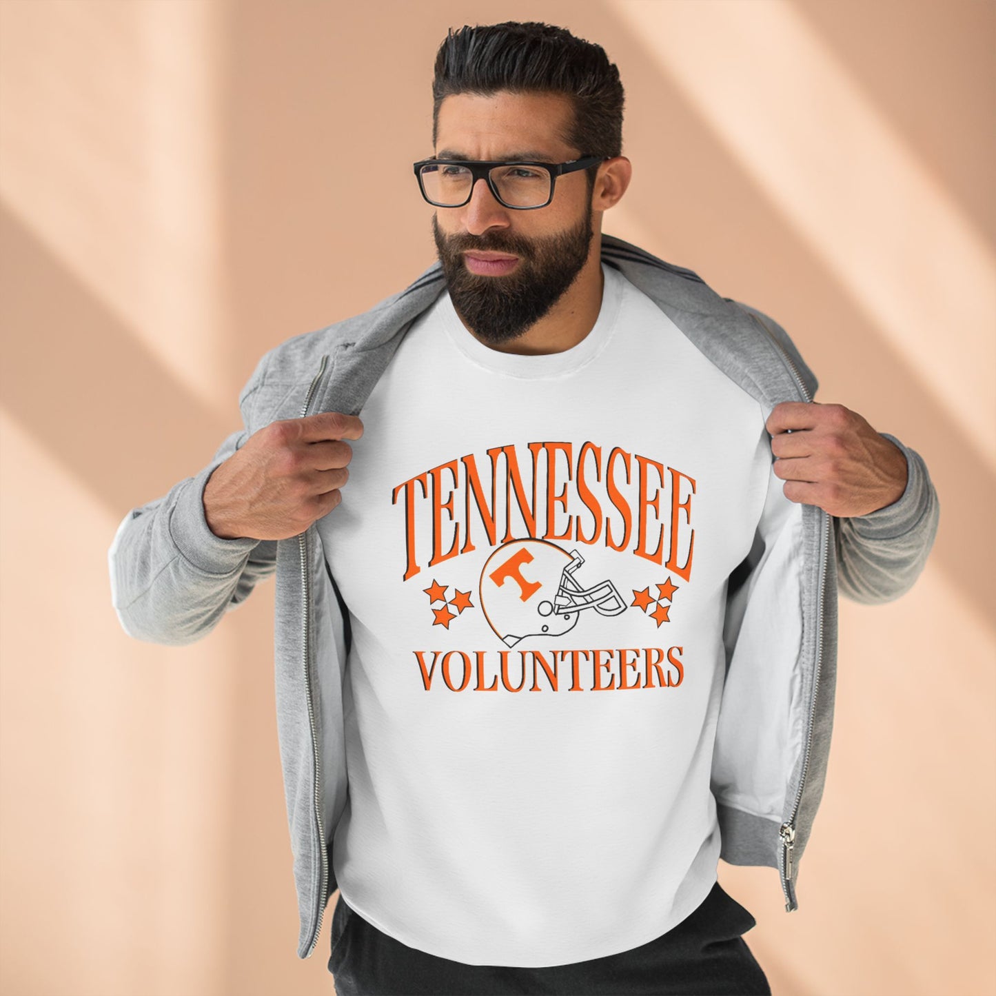 'Tennessee Vols Helmet & Stars' Cotton Crewneck Sweatshirt
