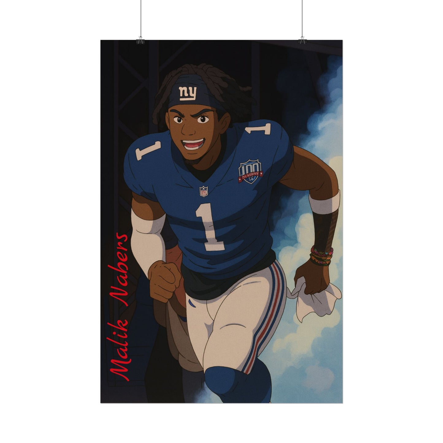 Loco Fits Anime Football 'Malik Nabers' Poster