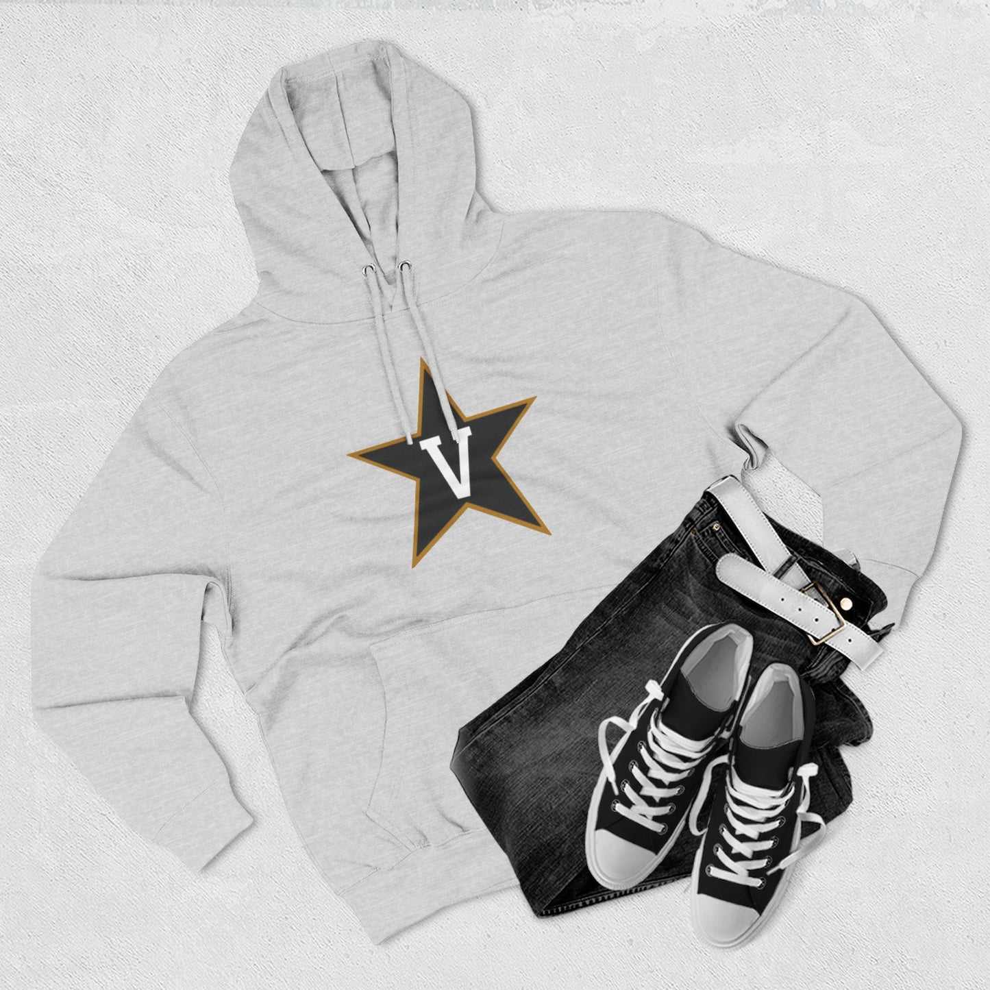 'Vanderbilt V Star' Three-Panel Fleece Hoodie