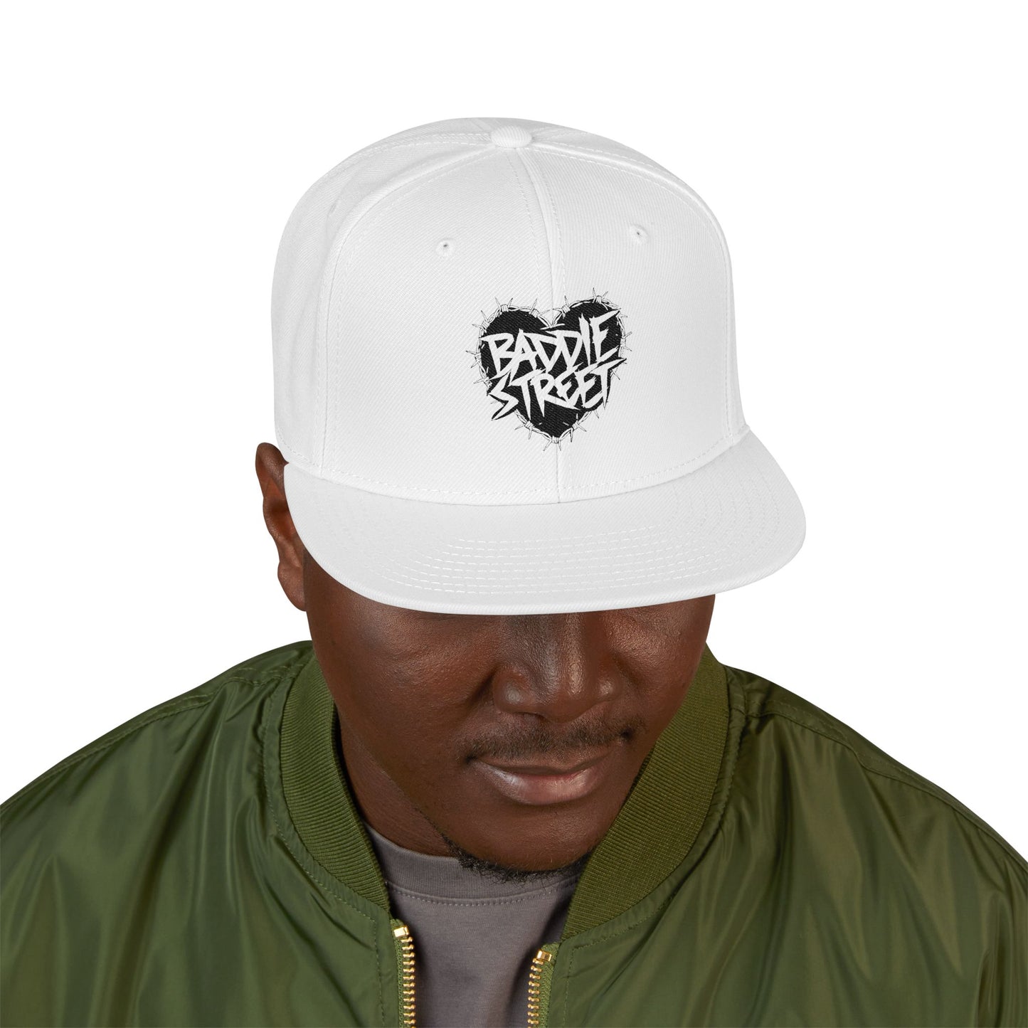 "Baddie Street" Barbed Wired Heart Logo Snapback Hat