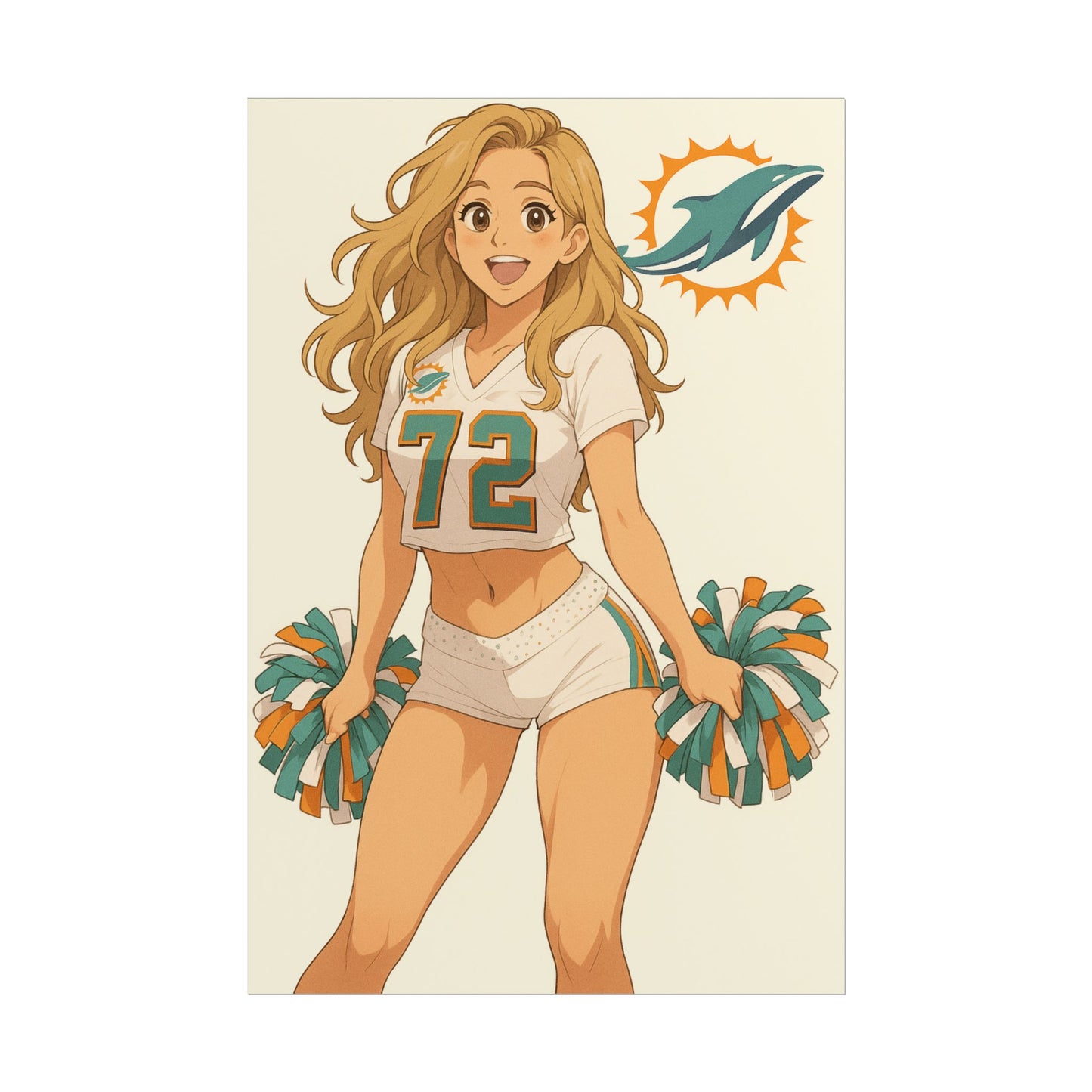 Loco Fits Anime Girls 'Dolphins Cheerleader 1' Poster