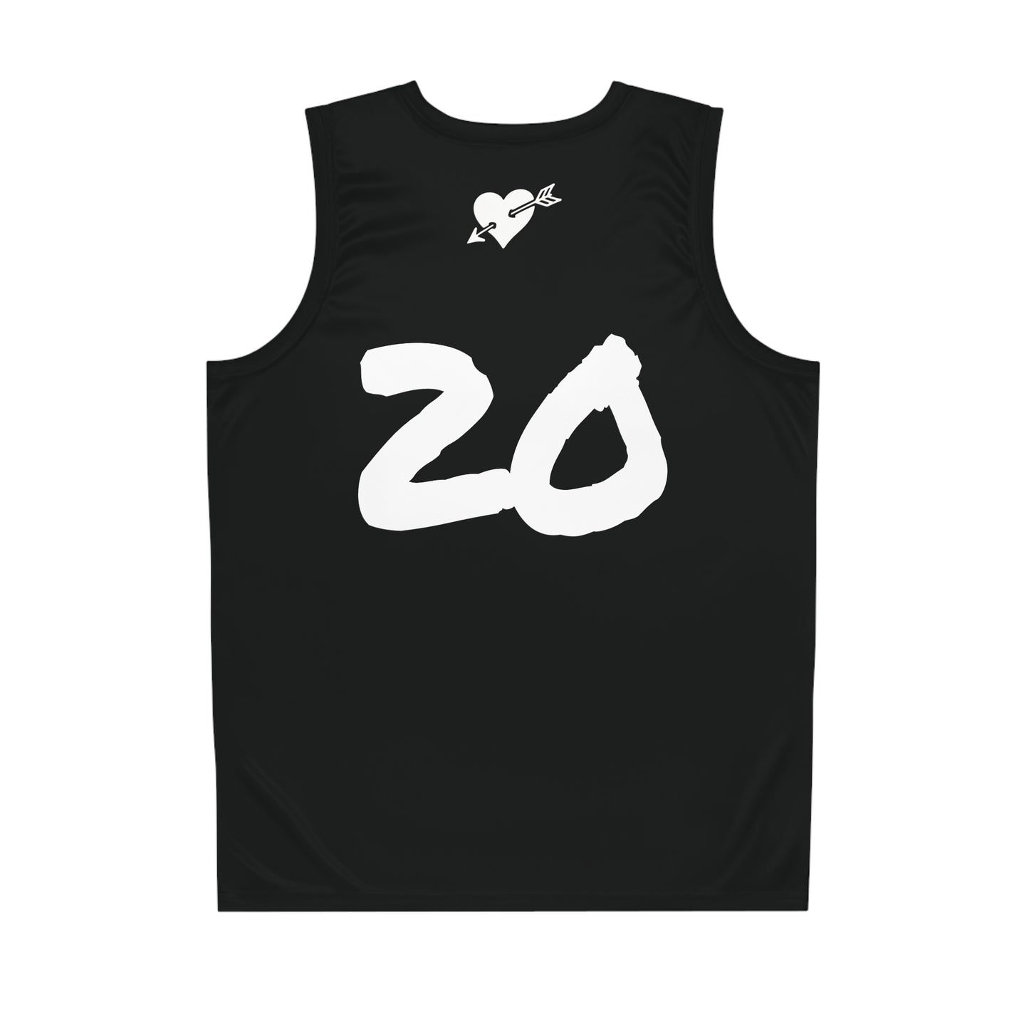 Limited Edition Black & White "Baddie Street" #20 Arrow Heart Alt. Basketball Jersey