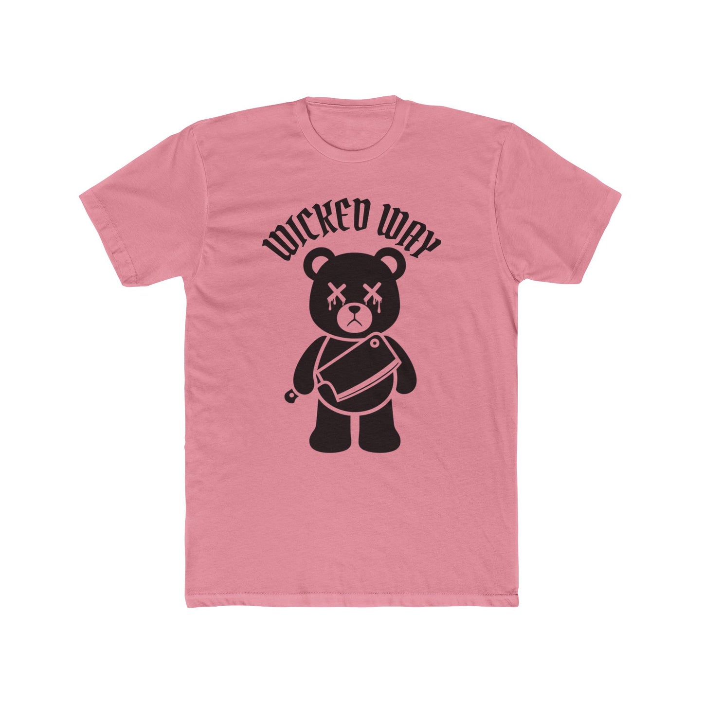 "Wicked Way" Deady Bear Butcher Knife Cotton Crew Tee