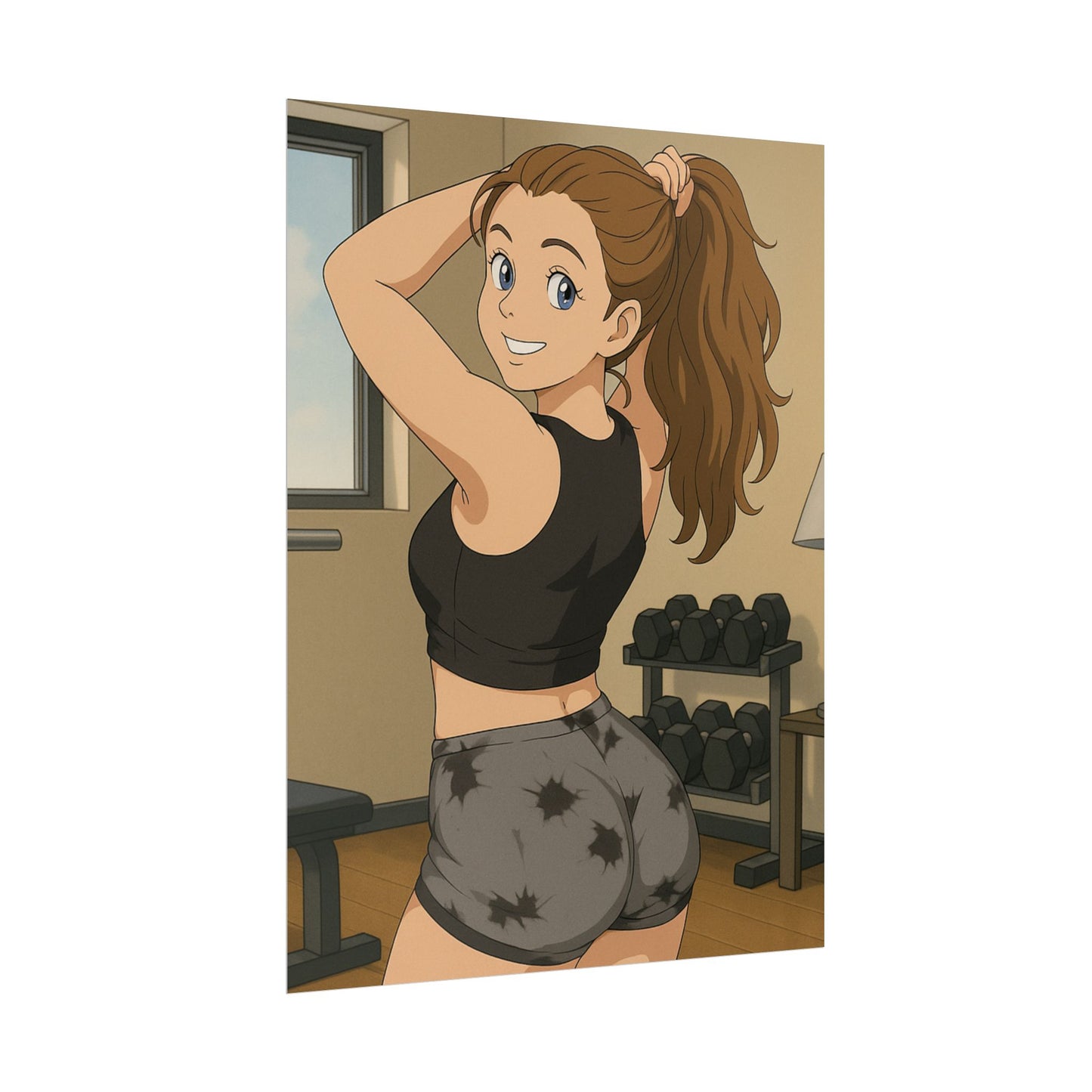 Loco Fits Anime Girls 'Home Gym Workout' Poster
