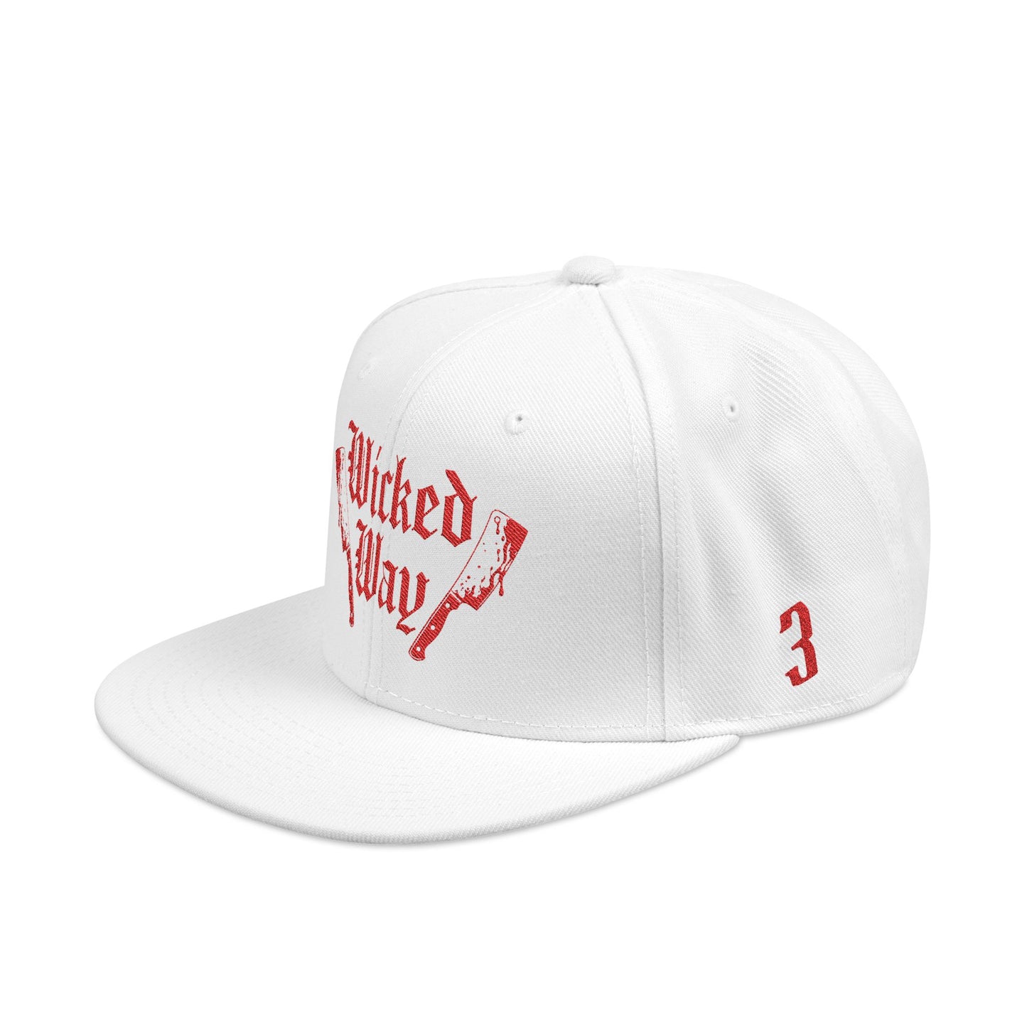 White "Wicked Way" #3 Double Butcher Knives Snapback