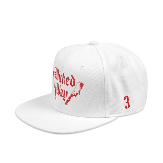 White "Wicked Way" #3 Double Butcher Knives Snapback