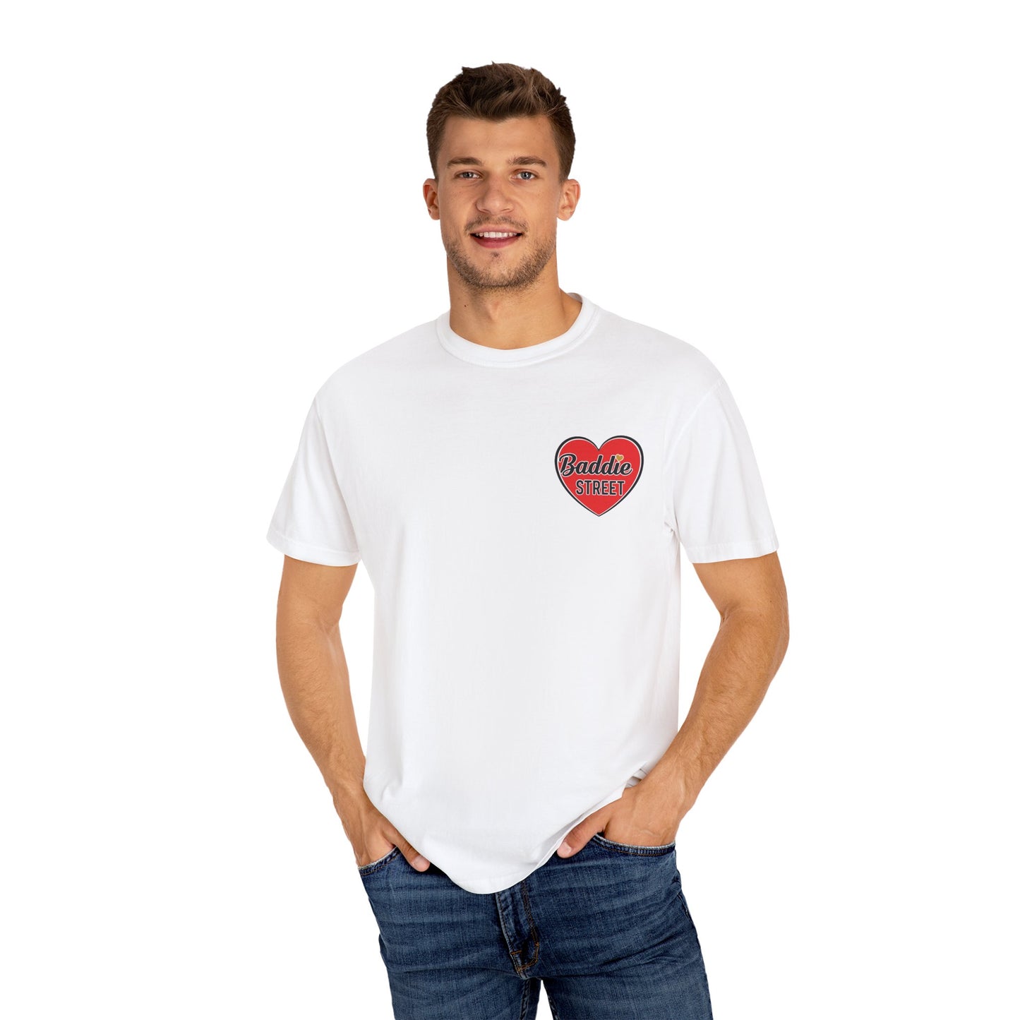 "Baddie Street" Red Heart Pocket Logo T-Shirt