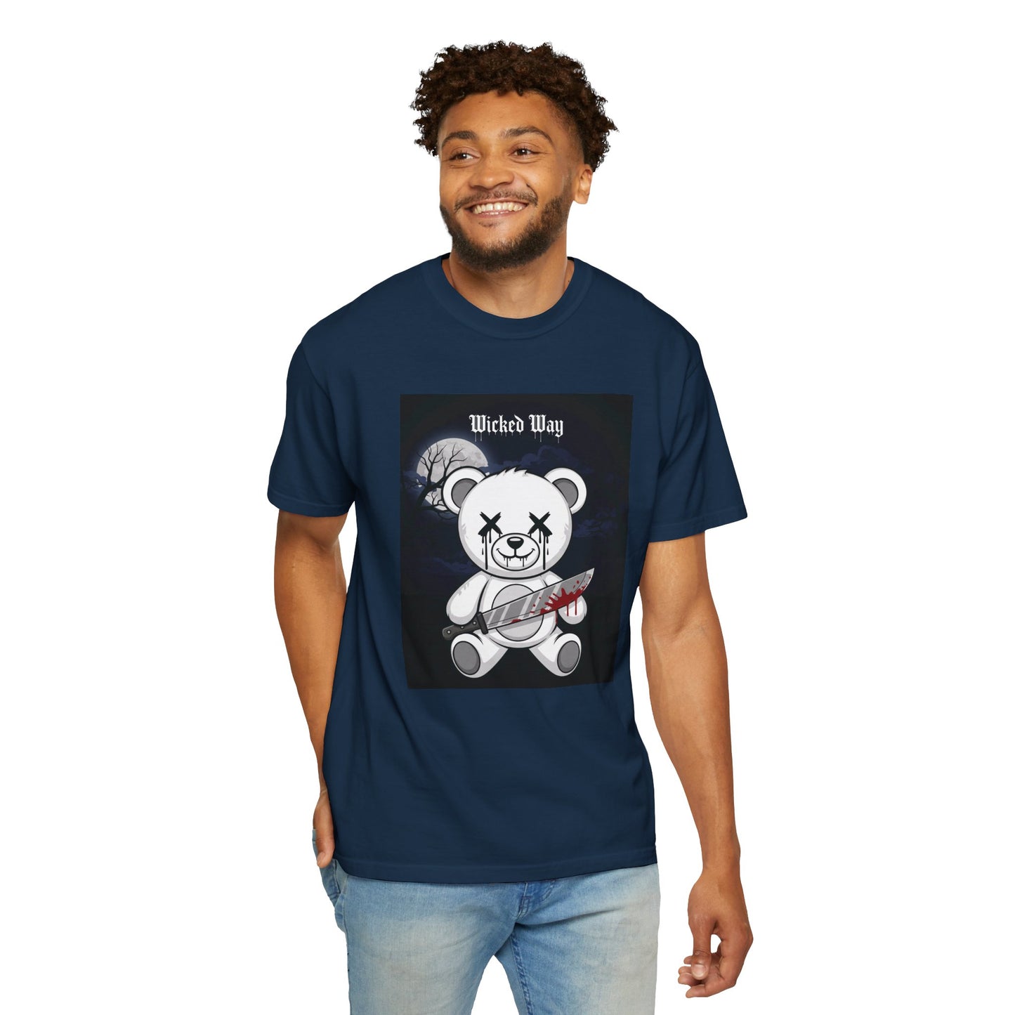 Limited Edition "Wicked Way" Machete 'Midnight' Block Teddy Graphic T-Shirt