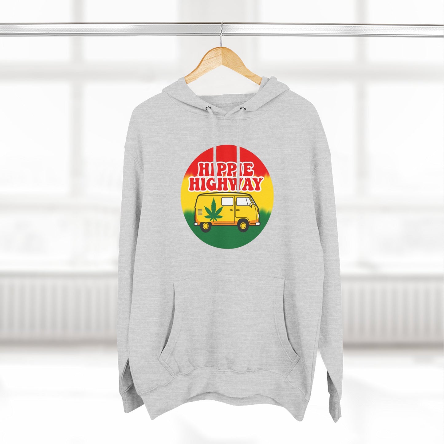 "Hippie Highway" Rasta Vibes Fleece Hoodie