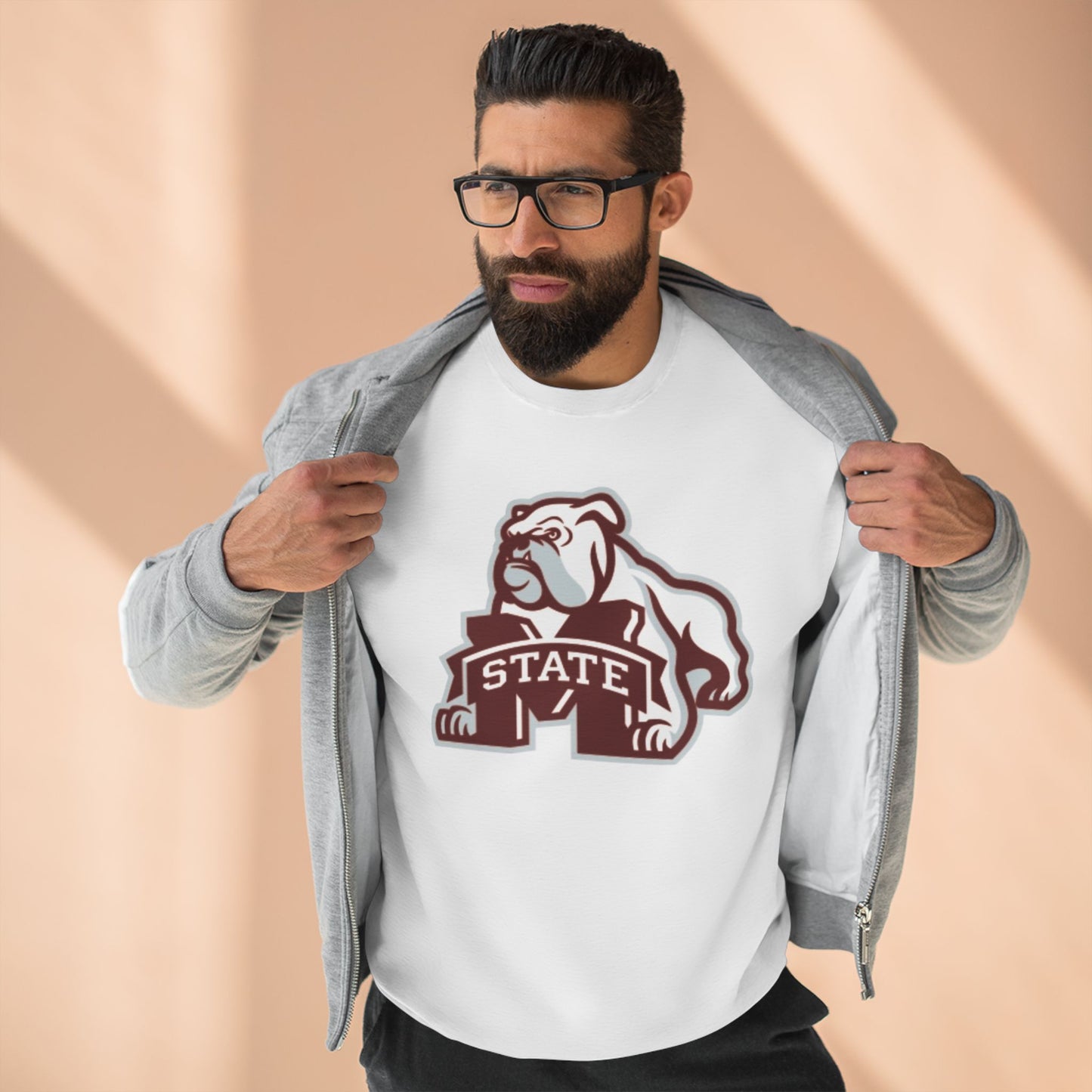 'Mississippi State Bulldog Bully' Cotton Crewneck Sweatshirt