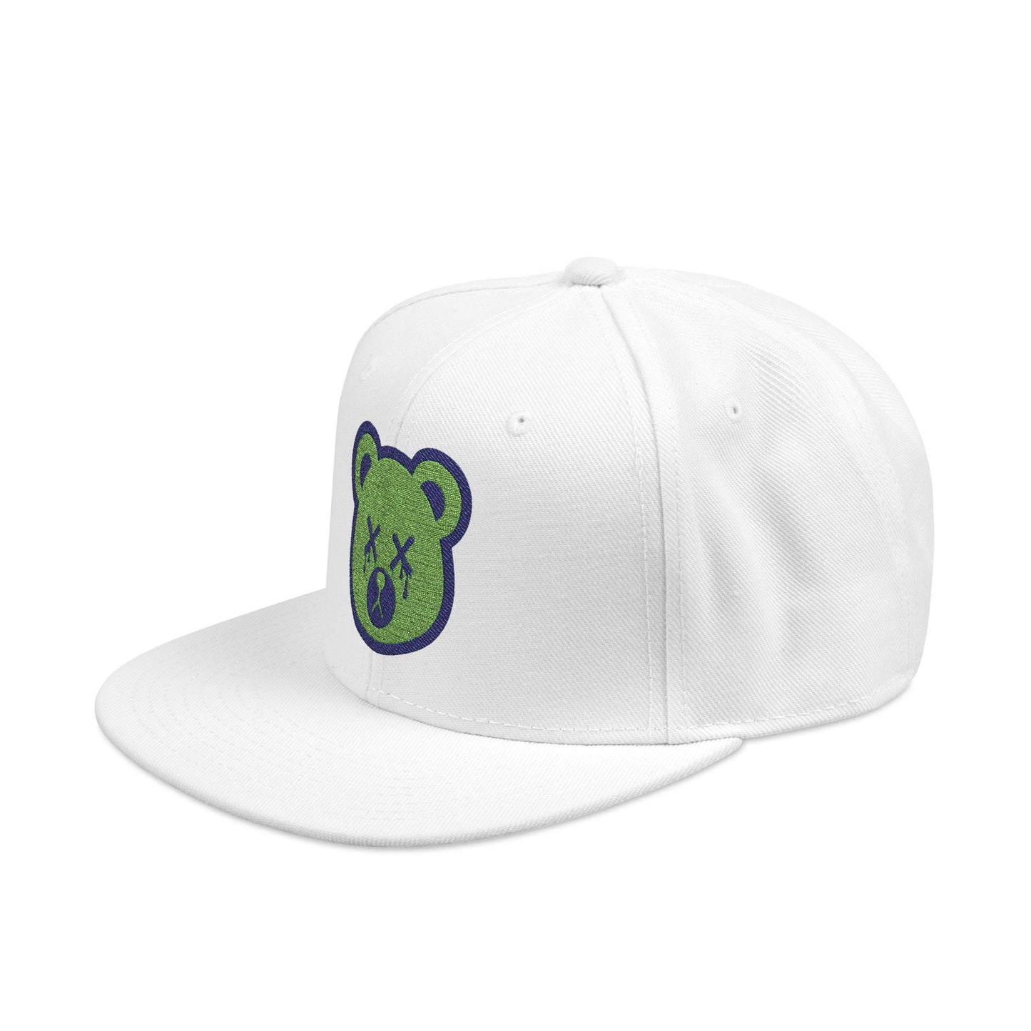 "Wicked Way" Deady Bear Head Green & Blue Snapback