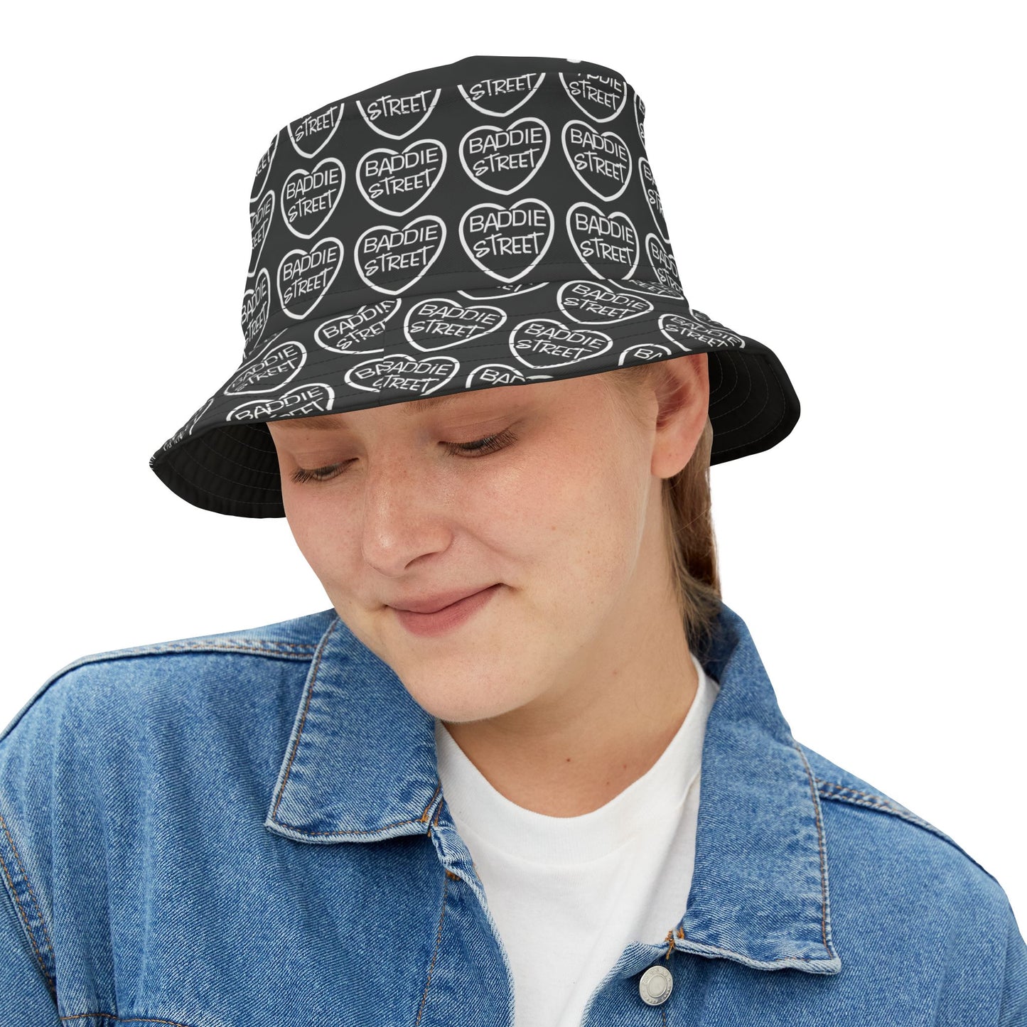 "Baddie Street" Full Heart V1/ Graffiti Script Bucket Hat