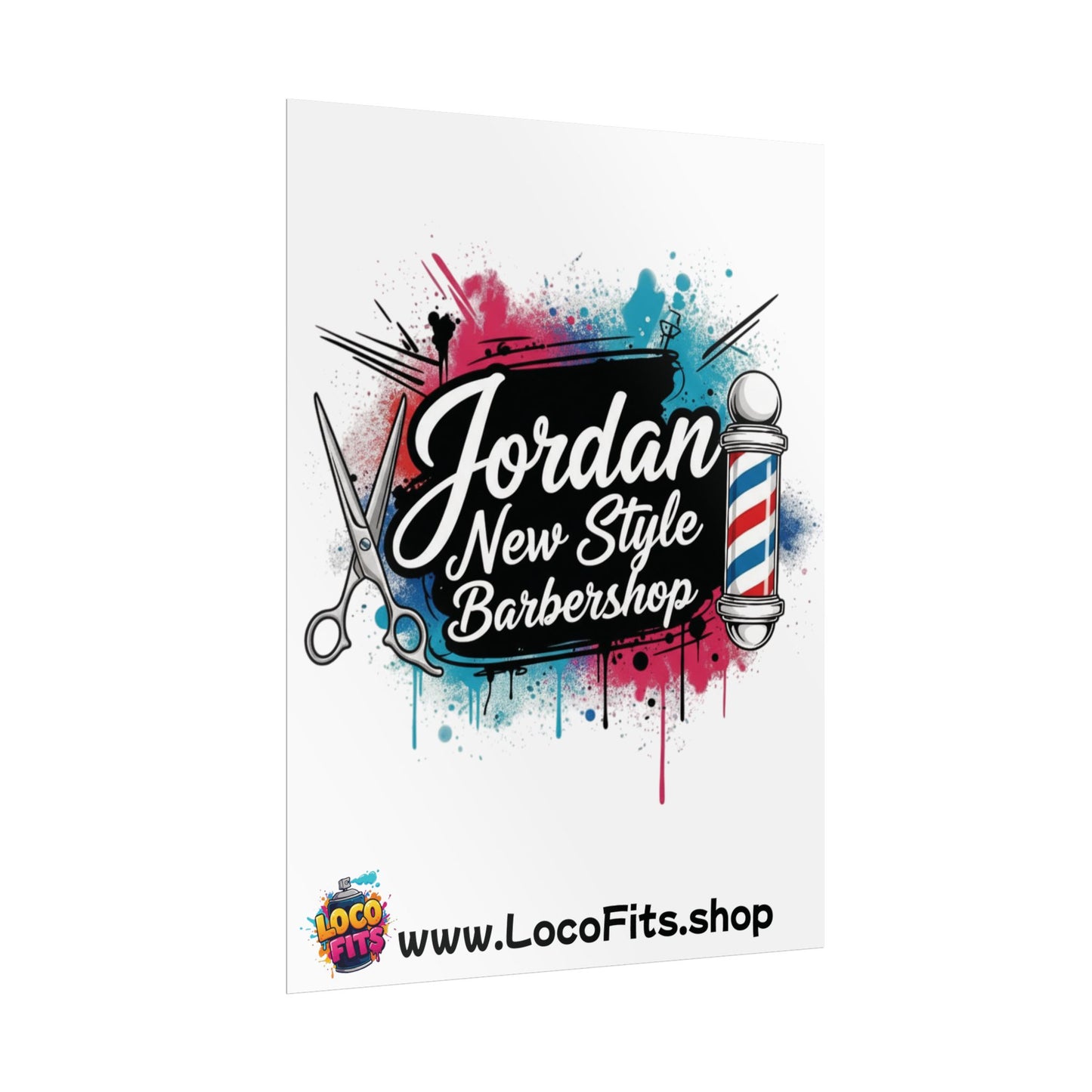 Jordan New Style Barbershop Alternative Logo V2 Poster