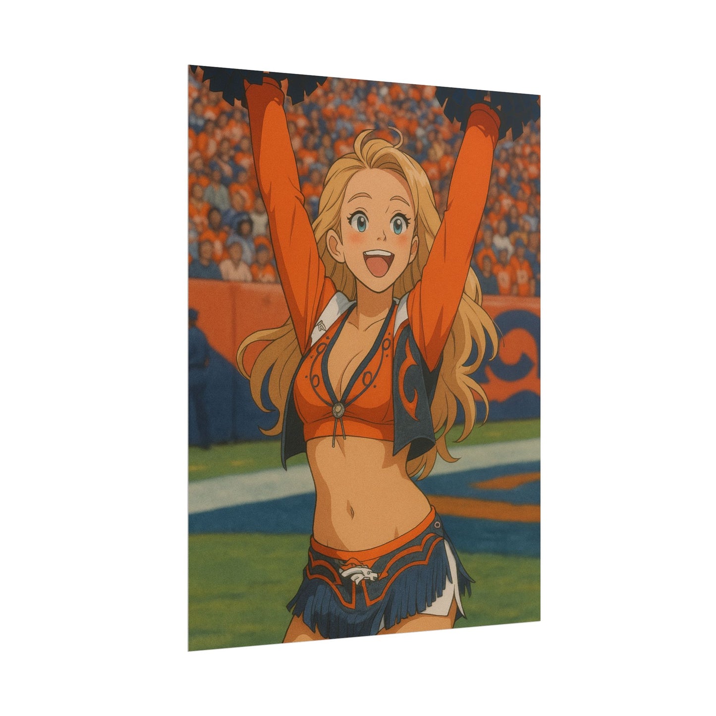 Loco Fits Anime Girls 'Broncos Cheerleader On-Field 1' Poster