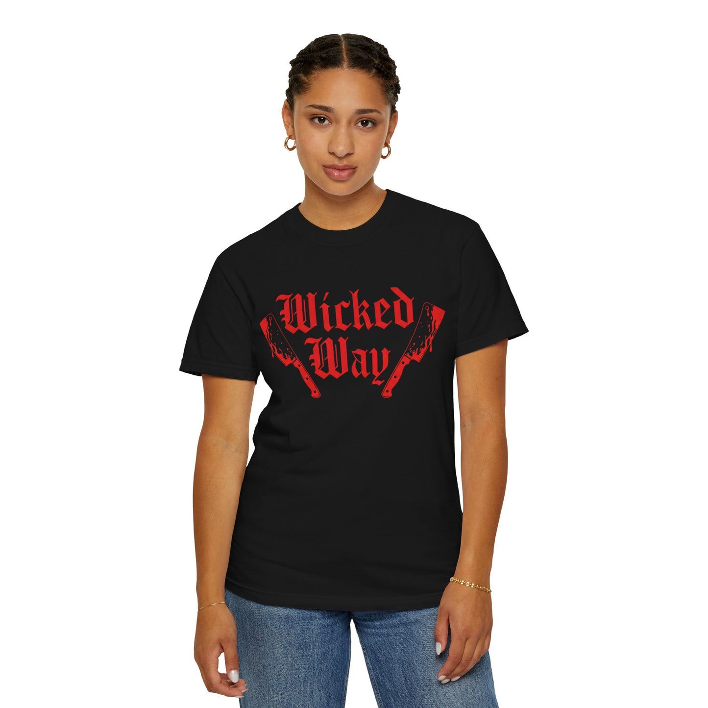 "Wicked Way" Double Butcher Knives Graphic T-Shirt