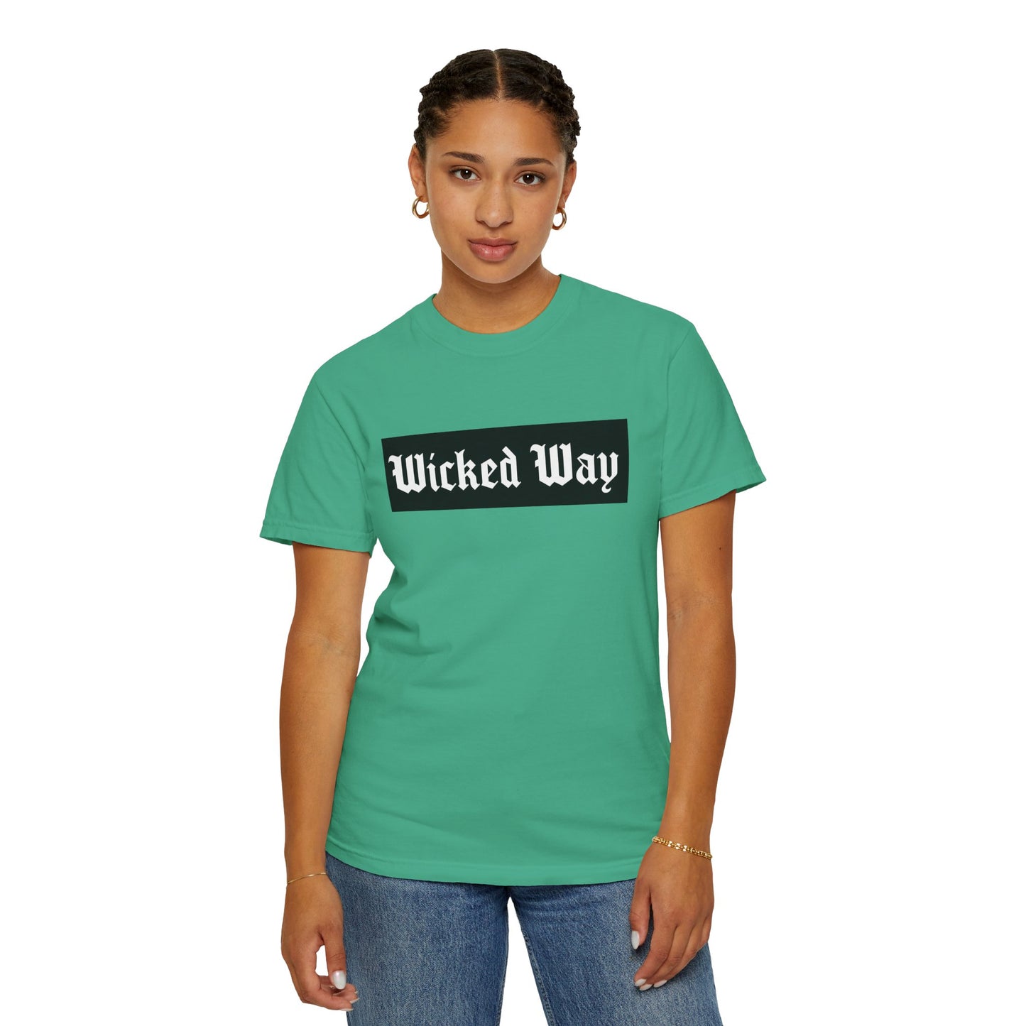 "Wicked Way" Block Gothic Lettering T-shirt