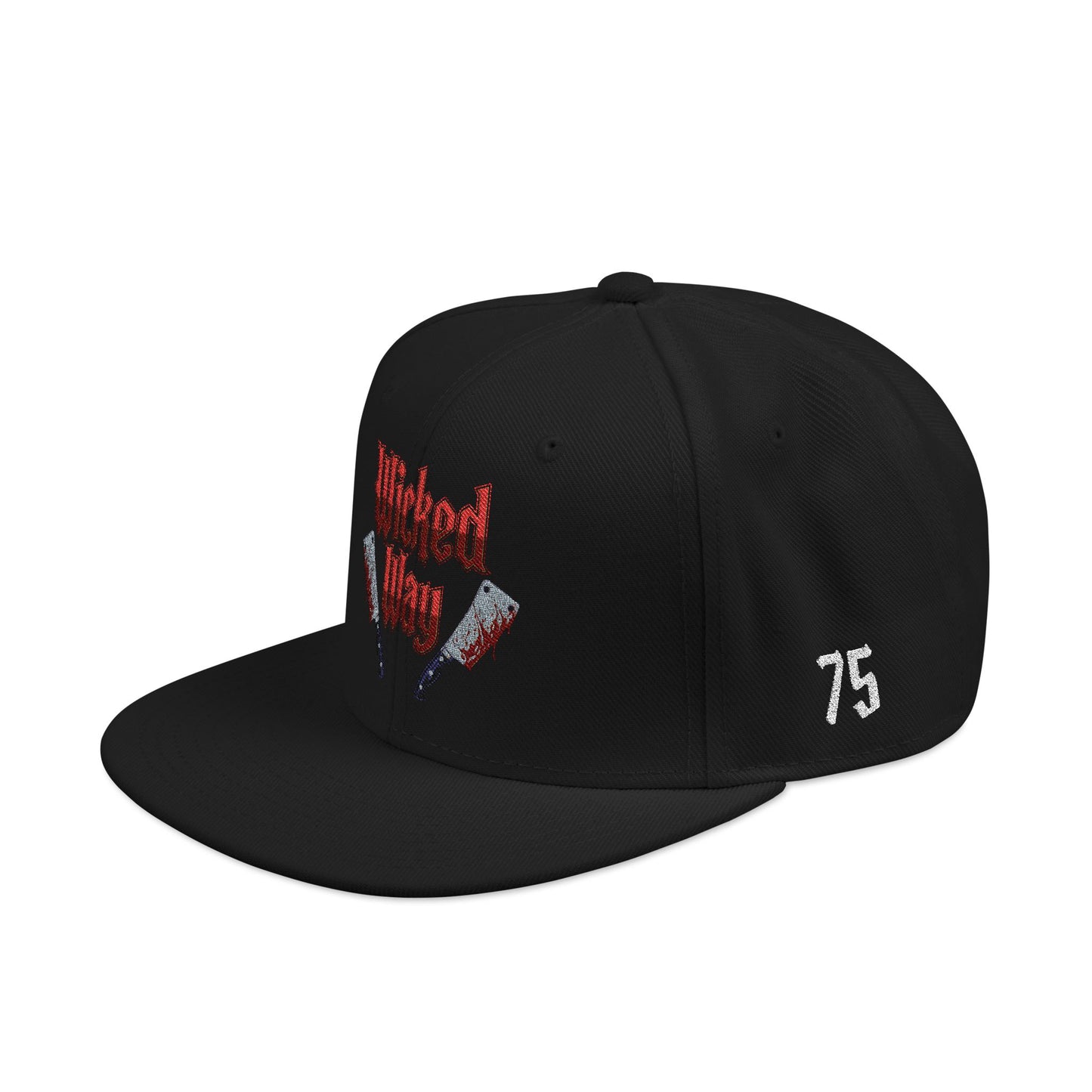Black & Black and Red "Wicked Way" #75 Double Butcher Knives Alt. Snapback