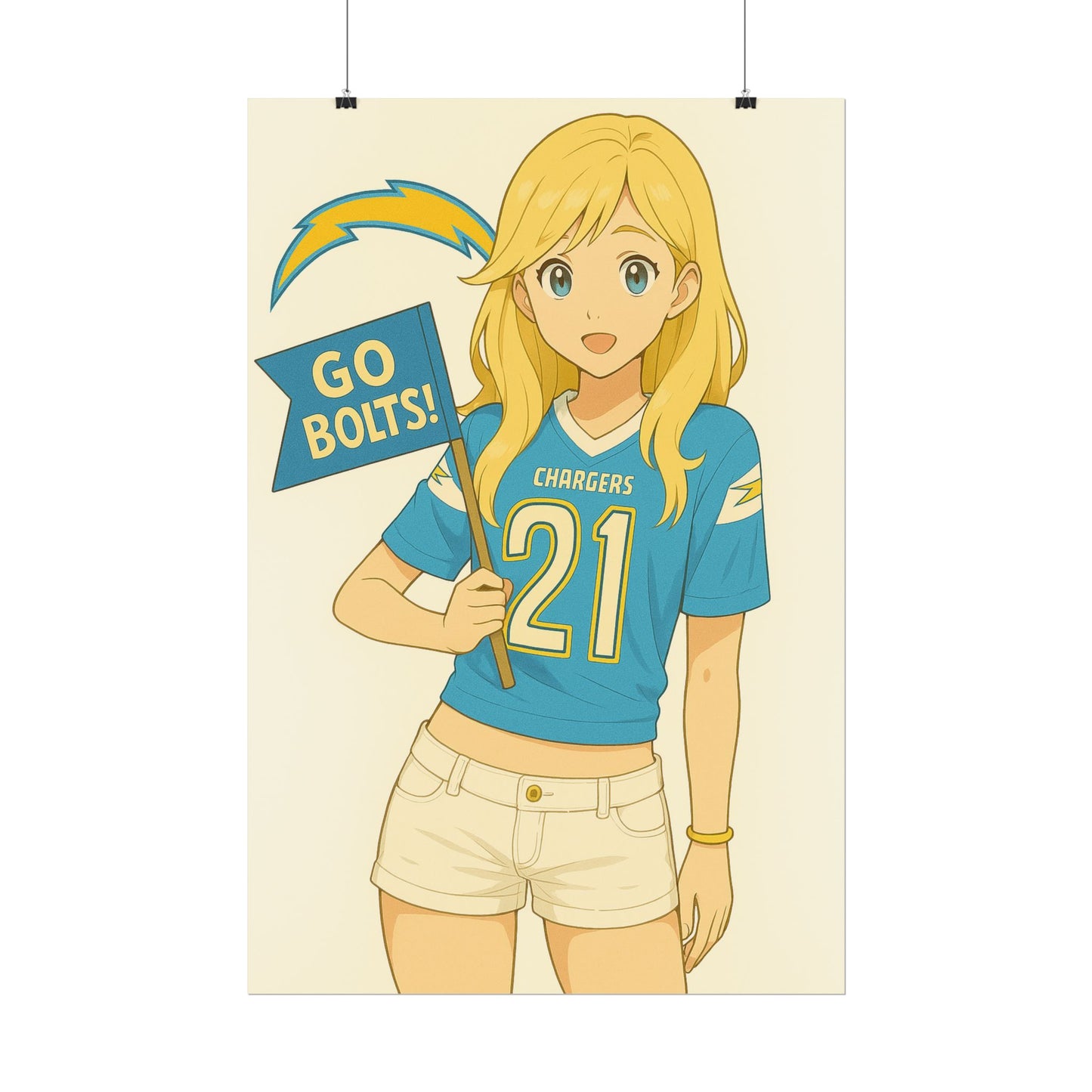 Loco Fits Anime Girls 'Chargers Girl 2' Poster