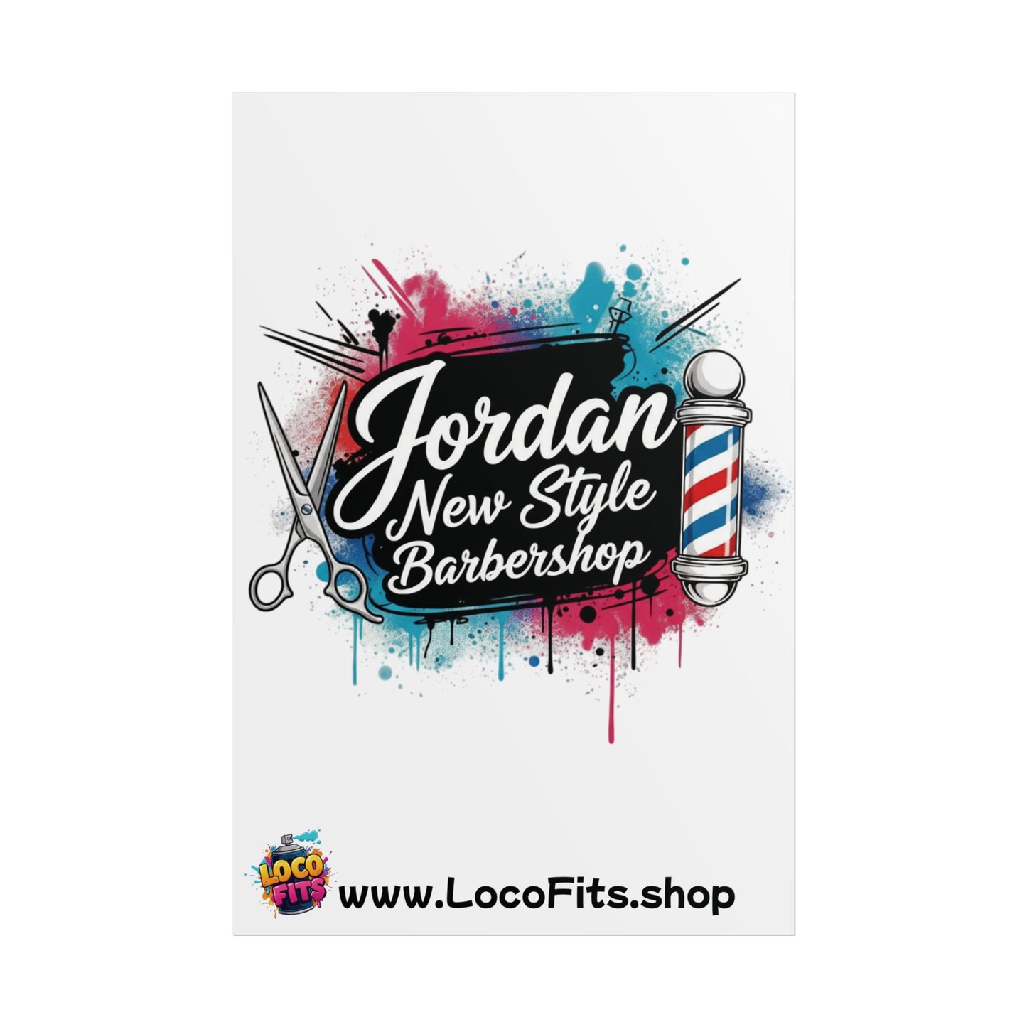 Jordan New Style Barbershop Alternative Logo V2 Poster