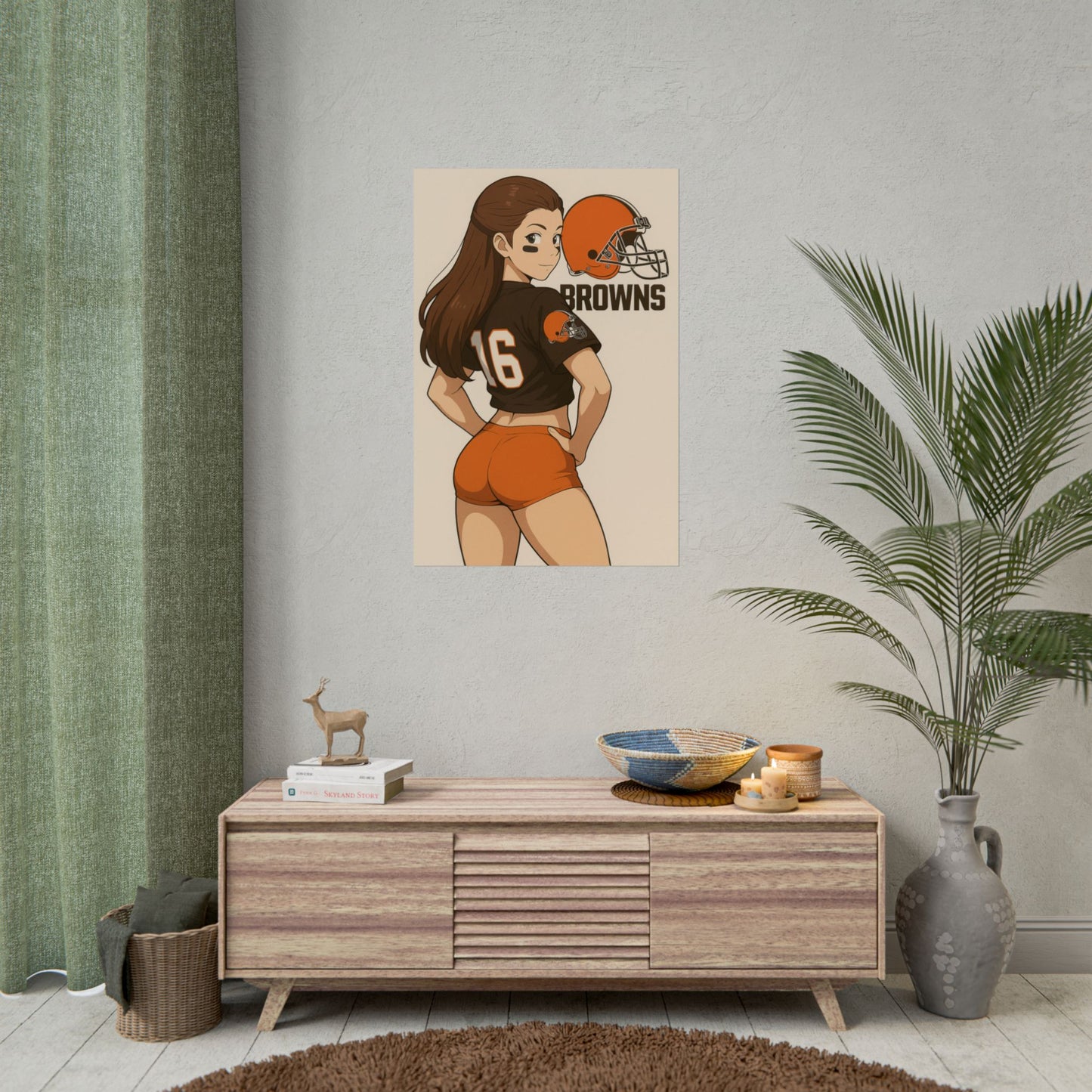 Loco Fits Anime Girls 'Browns Cheerleader 1' Poster