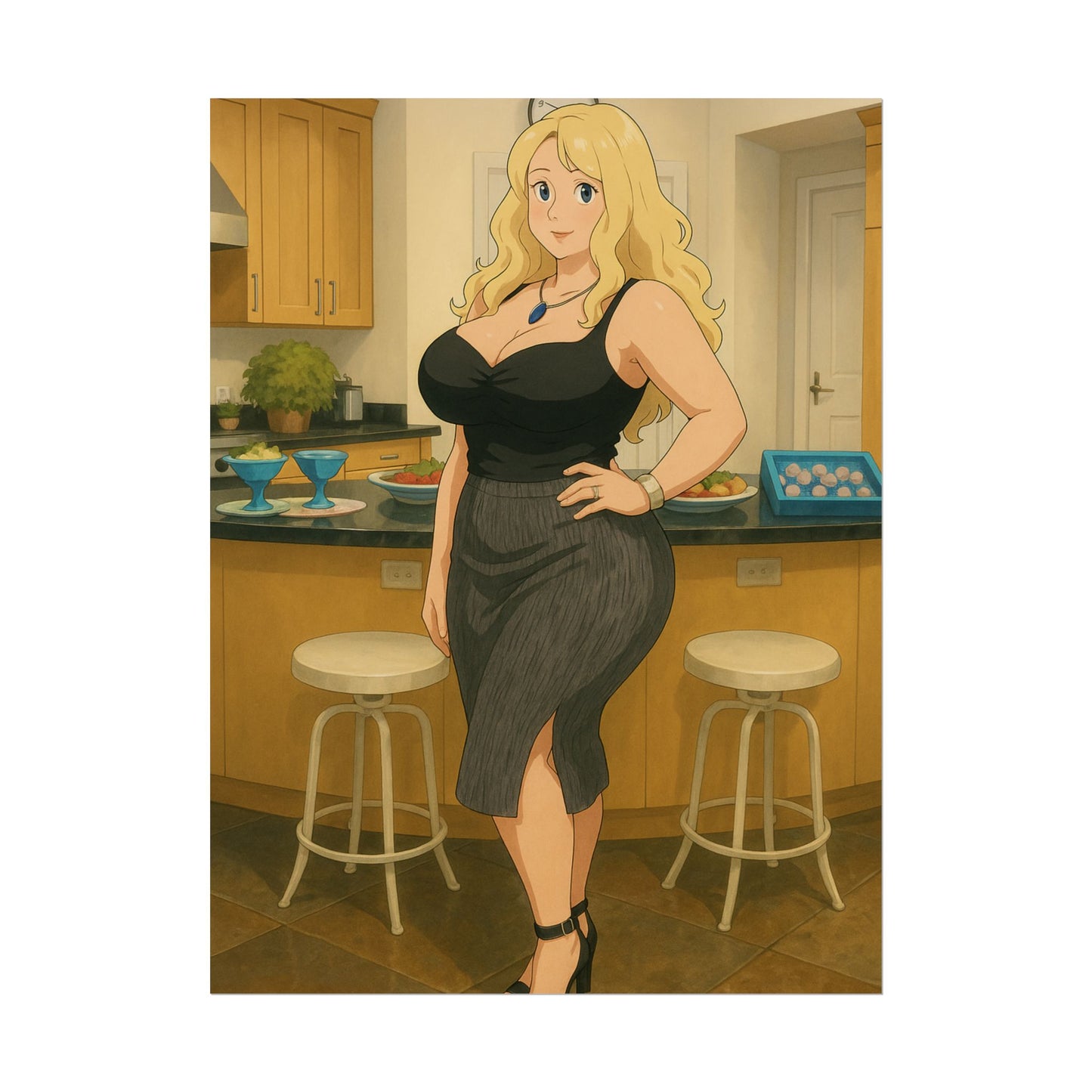 Loco Fits Anime Girls 'Momma's Cooking' Poster