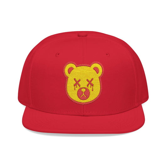 "Wicked Way" Deady Bear Head Red & Yellow Snapback