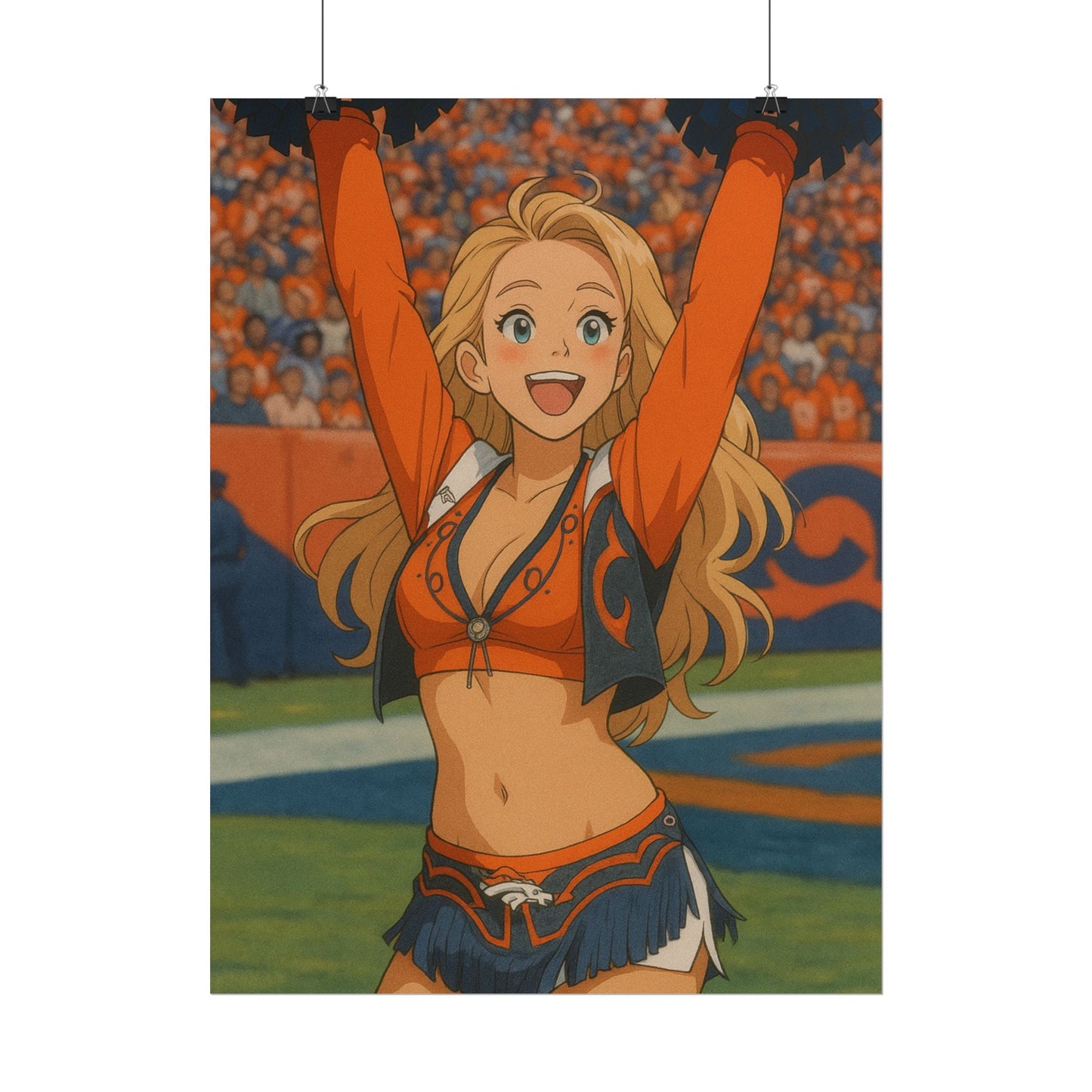 Loco Fits Anime Girls 'Broncos Cheerleader On-Field 1' Poster
