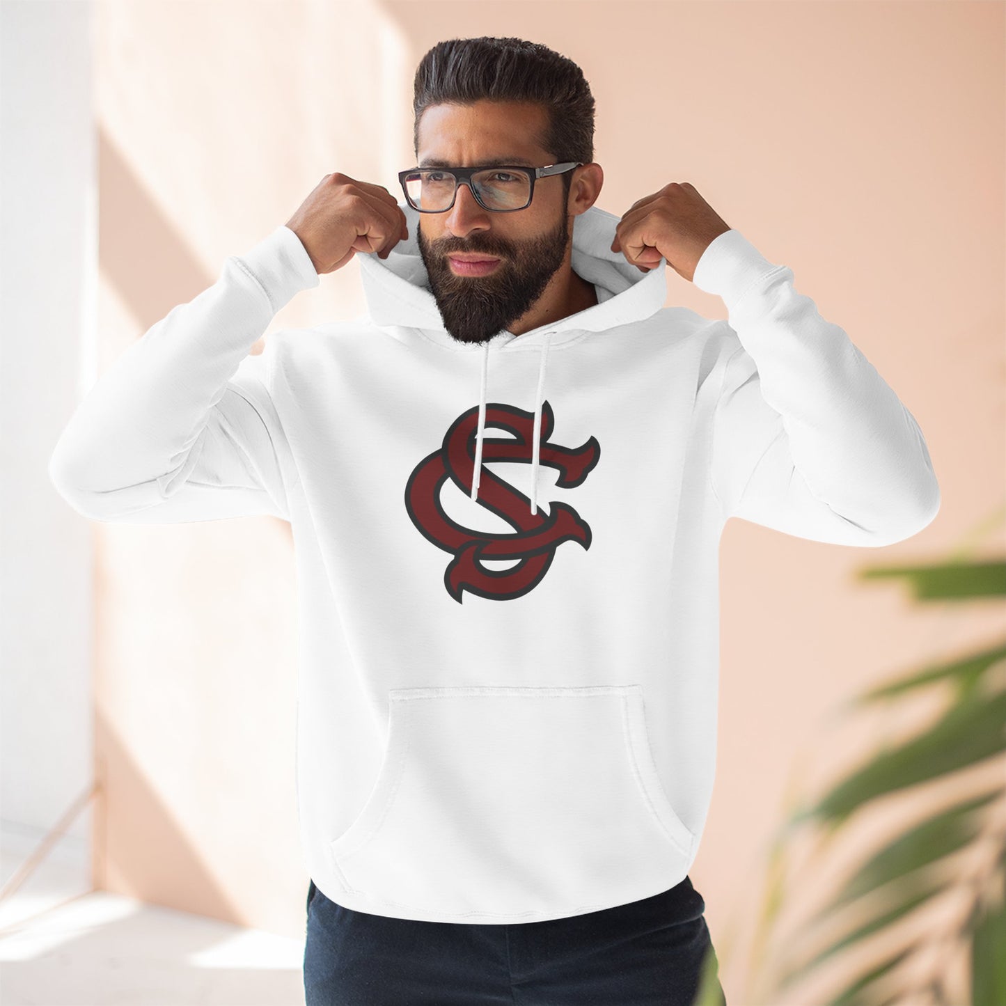 'South Carolina SC' Three-Panel Fleece Hoodie