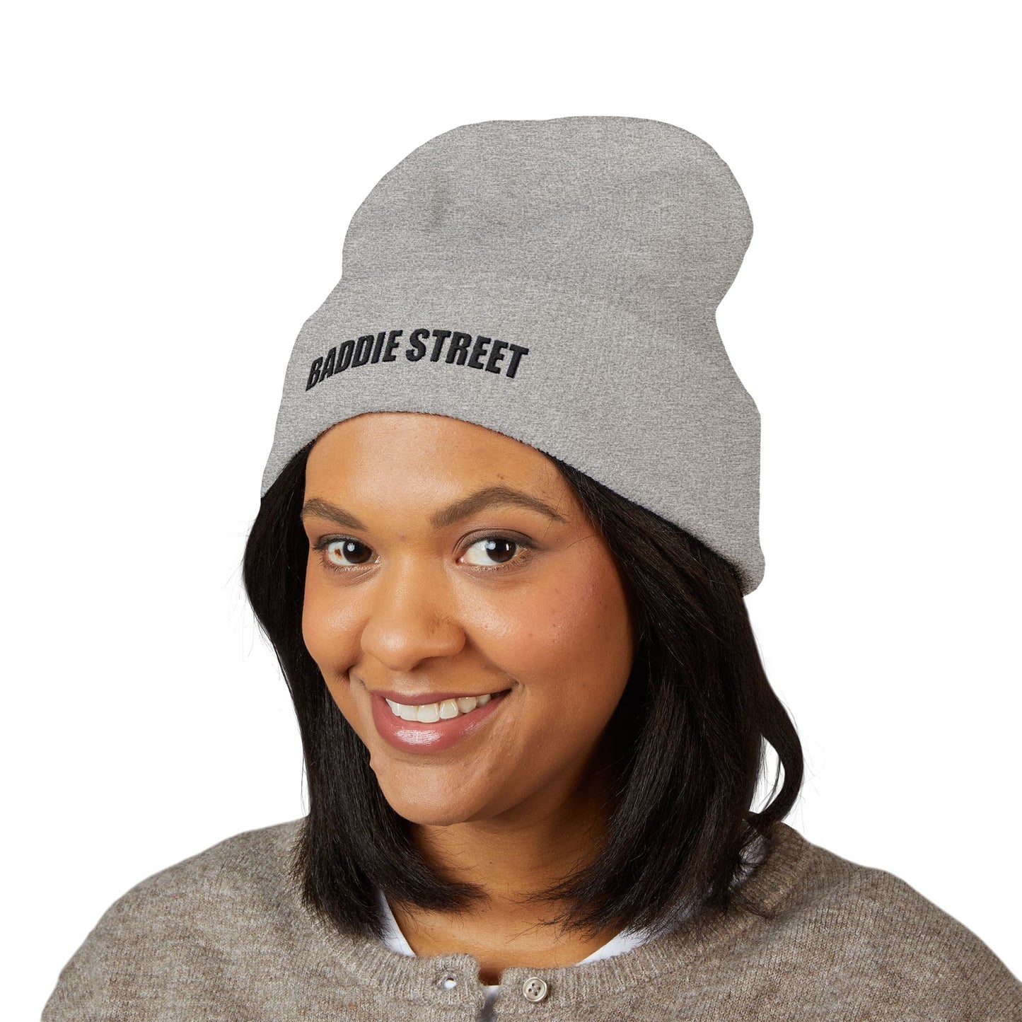 "Baddie Street" Basic Text Cuffed Beanie