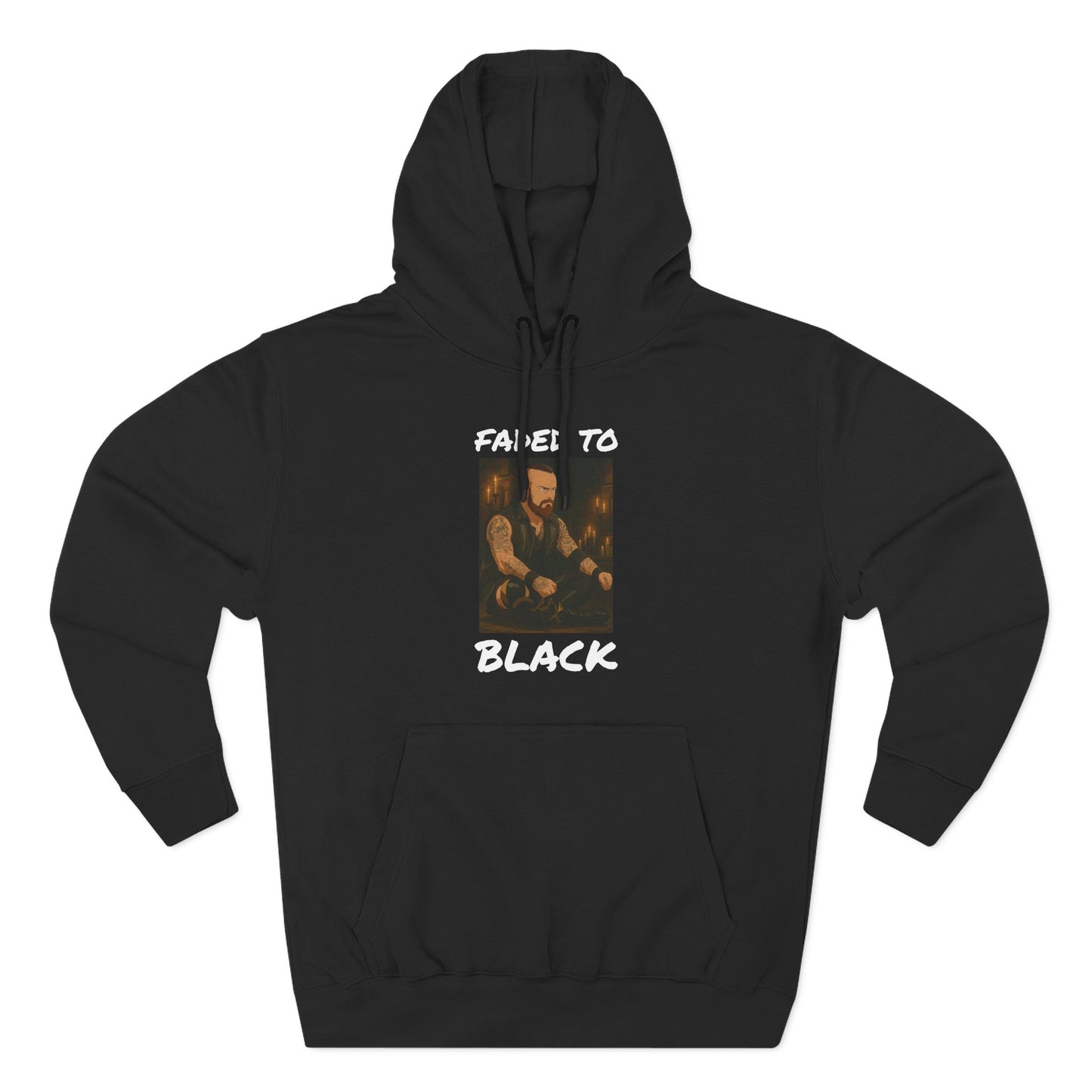 Loco Fits Anime Wrestling 'Faded to Black' Three-Panel Fleece Hoodie