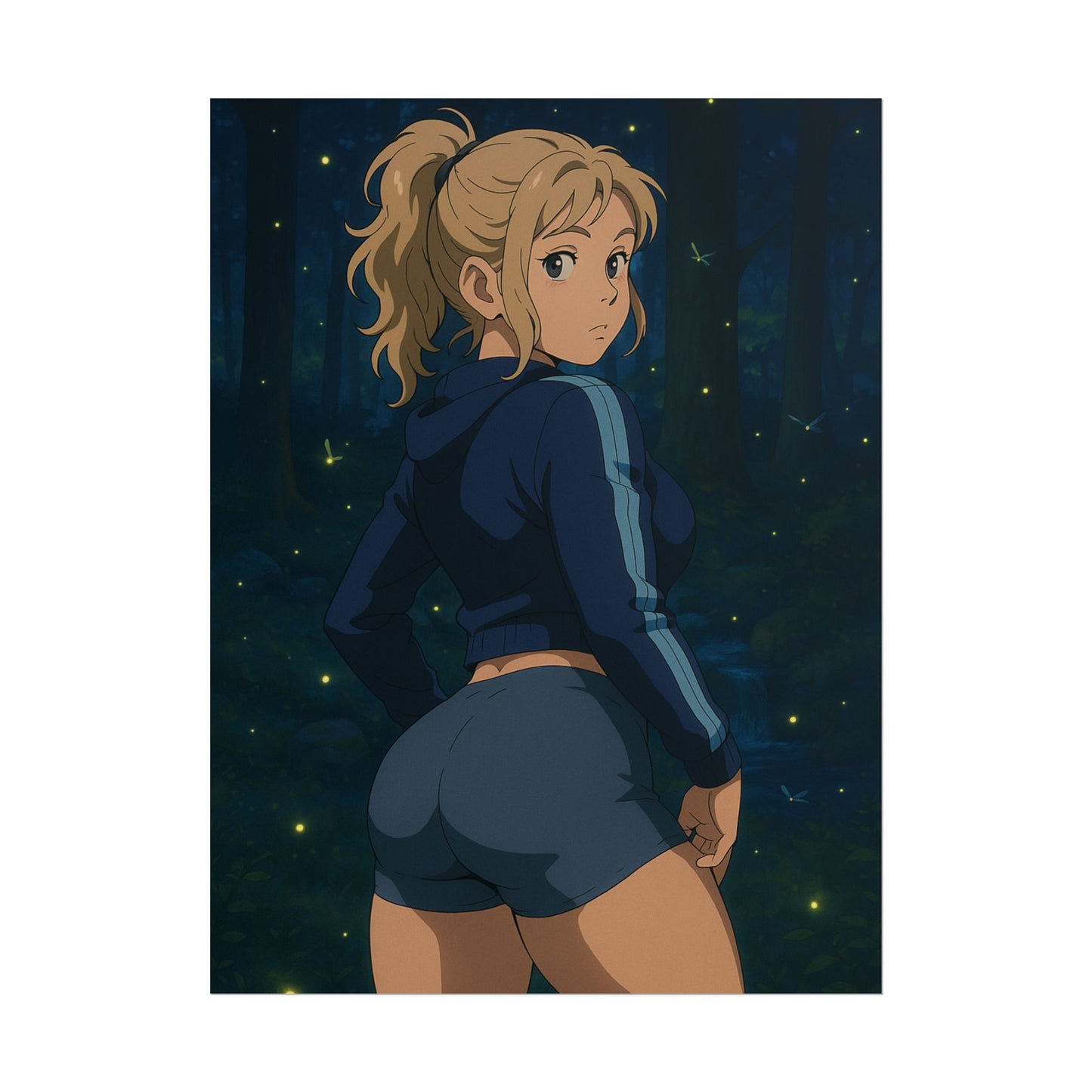 Loco Fits Anime Girls 'Nighttime Firefly Forrest' Poster