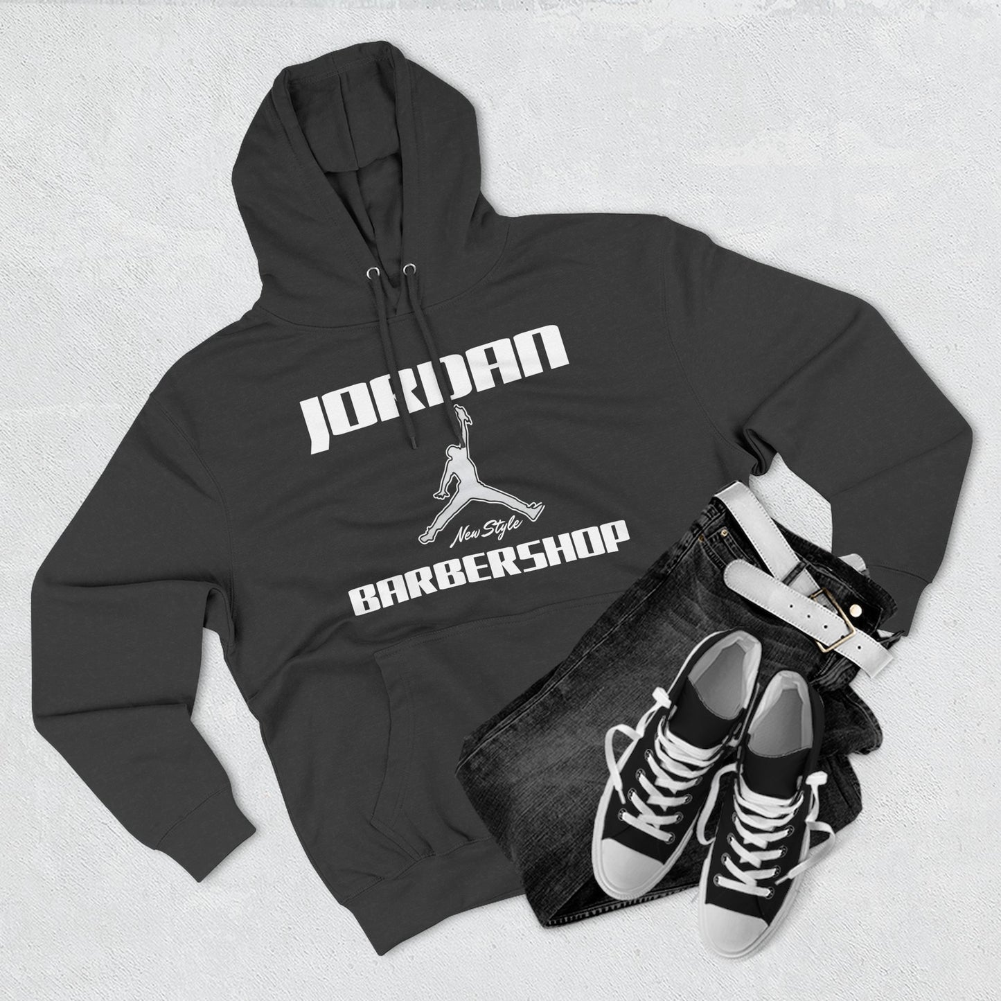 Jordan New Style Barbershop Fleece Hoodie (New White Font)