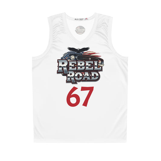 Limited Edition White "Rebel Road" Muscle Nation Basketball Jersey