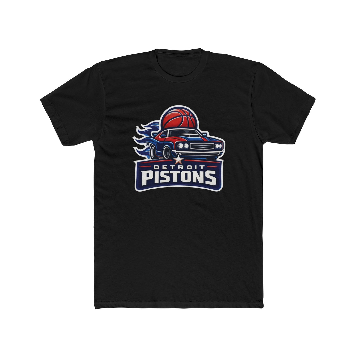 Loco Fits New "NBA Detroit Pistons Basketball Concept Logo" Cotton Crew Tee