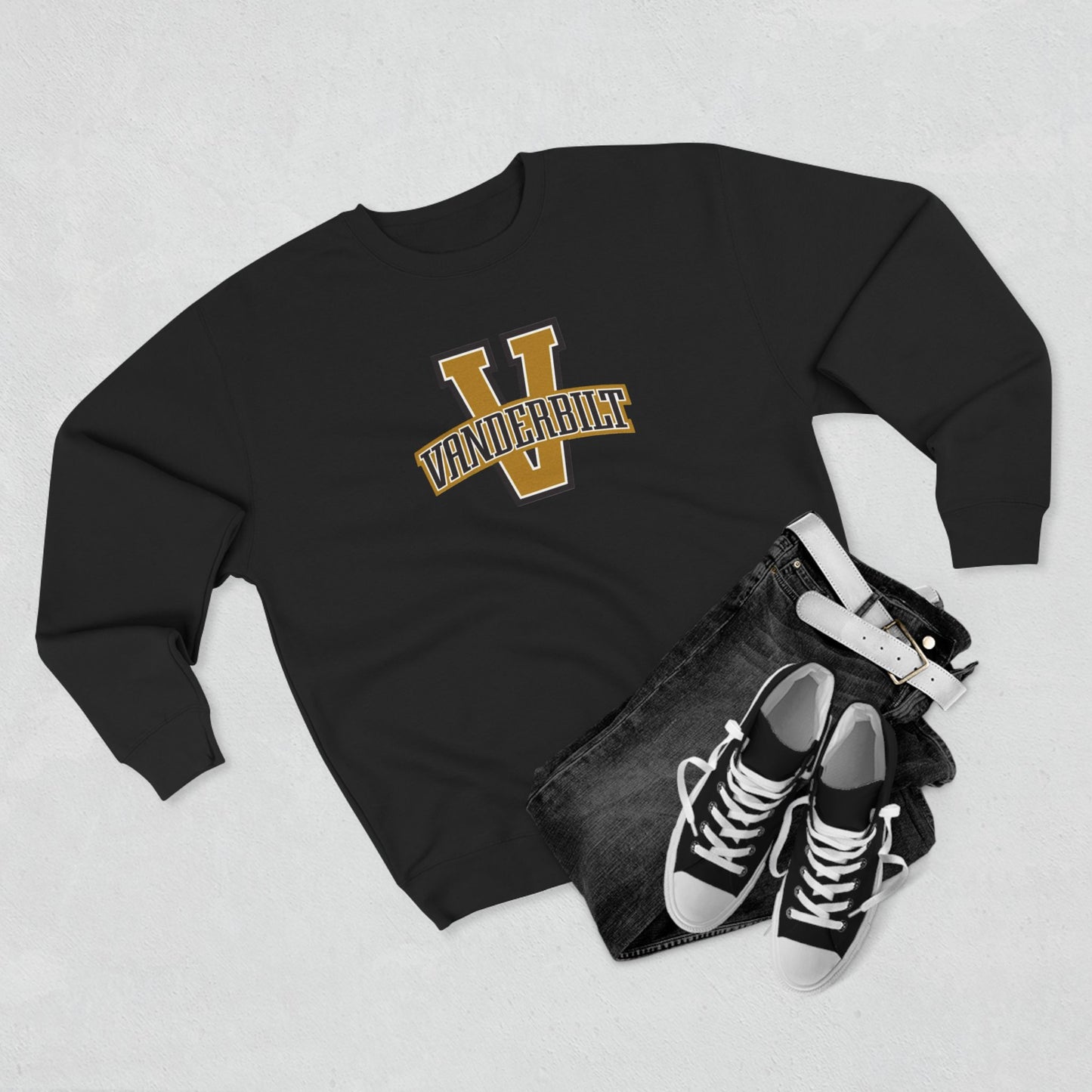 'Vanderbilt V' Cotton Crewneck Sweatshirt