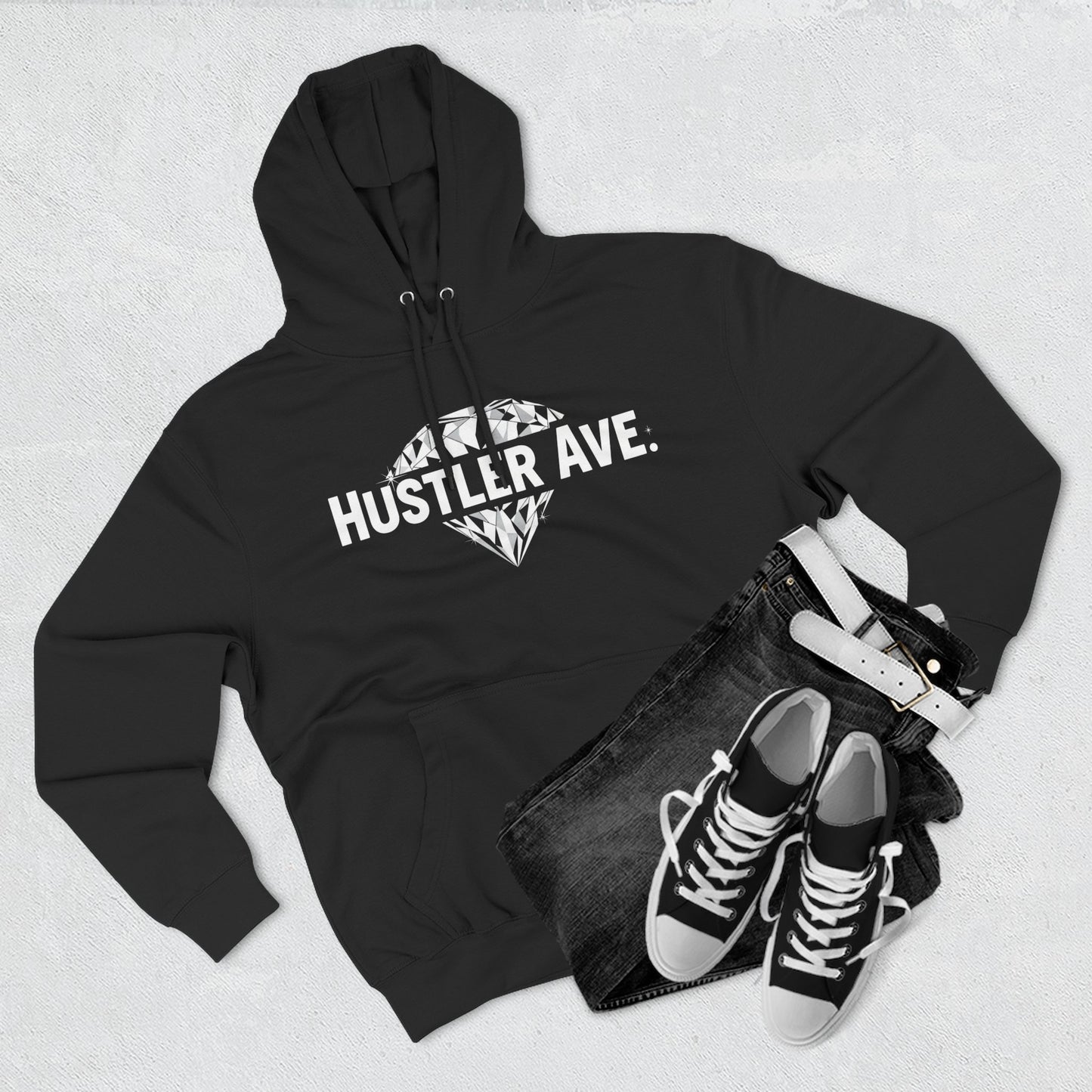 Base "Hustler Ave" Diamond Status College Hoodie