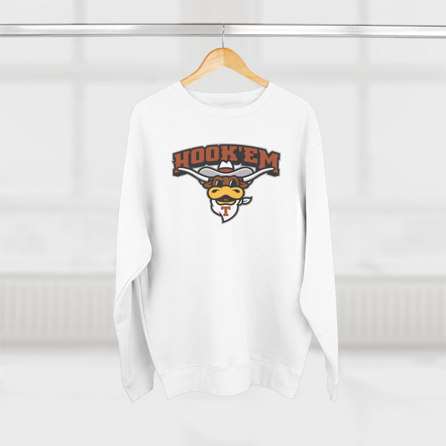 'Texas Hook Em Bevo' Cotton Crewneck Sweatshirt