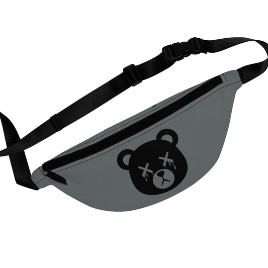Dark Grey "Wicked Way" Dead Bear Head Fanny Pack