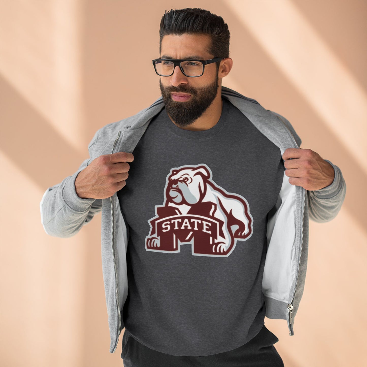 'Mississippi State Bulldog Bully' Cotton Crewneck Sweatshirt