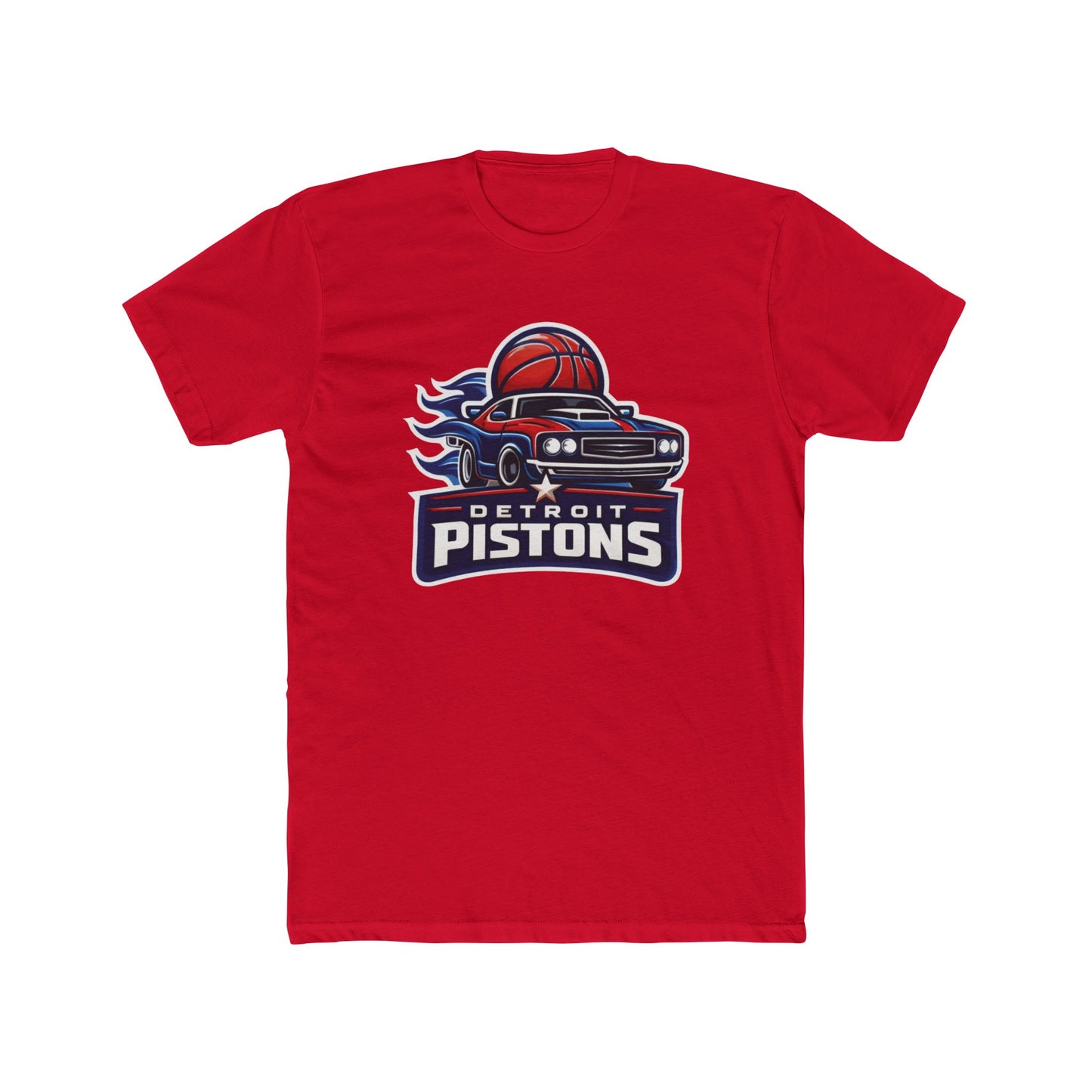 Loco Fits New "NBA Detroit Pistons Basketball Concept Logo" Cotton Crew Tee