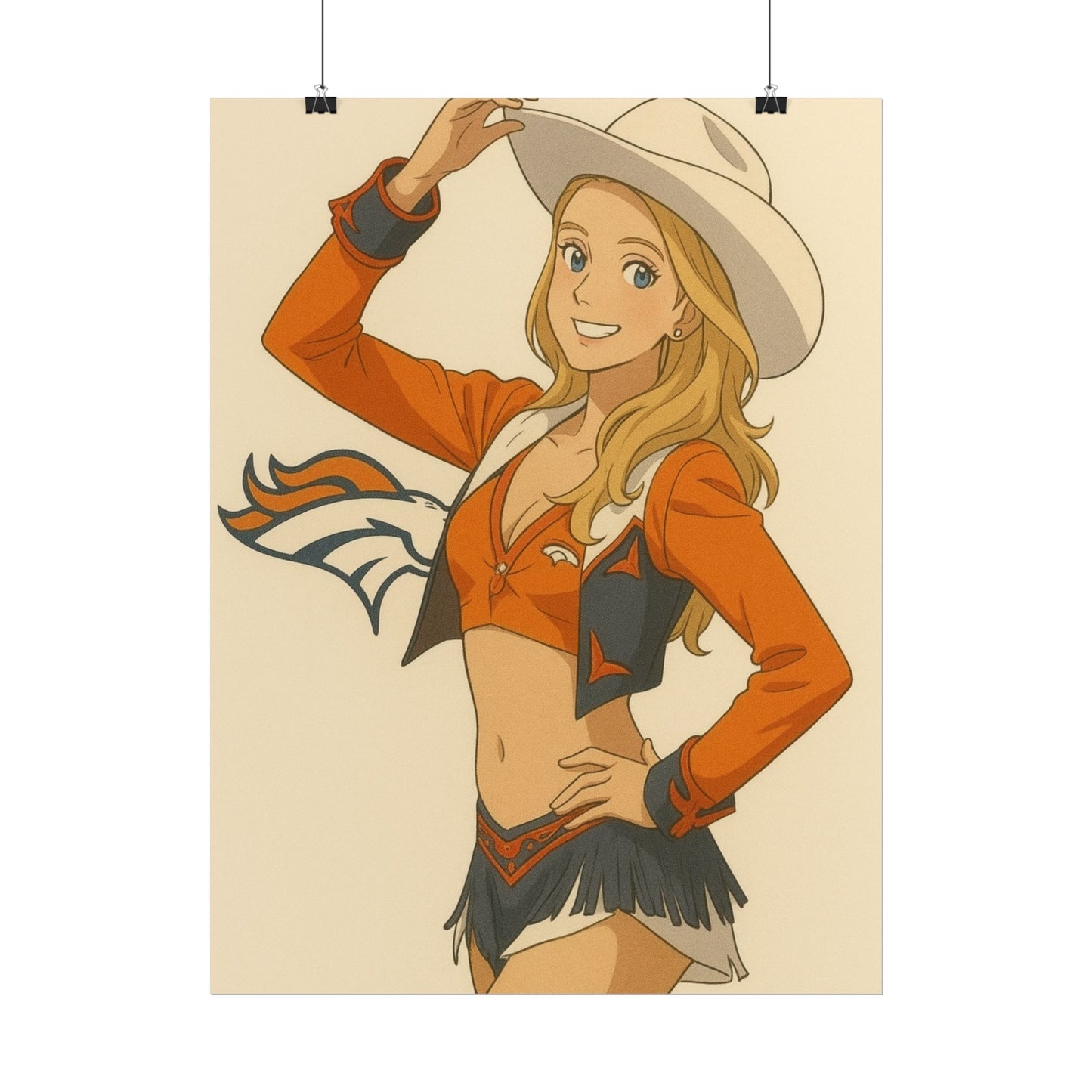 Loco Fits Anime Girls 'Broncos Cheerleader 4' Poster