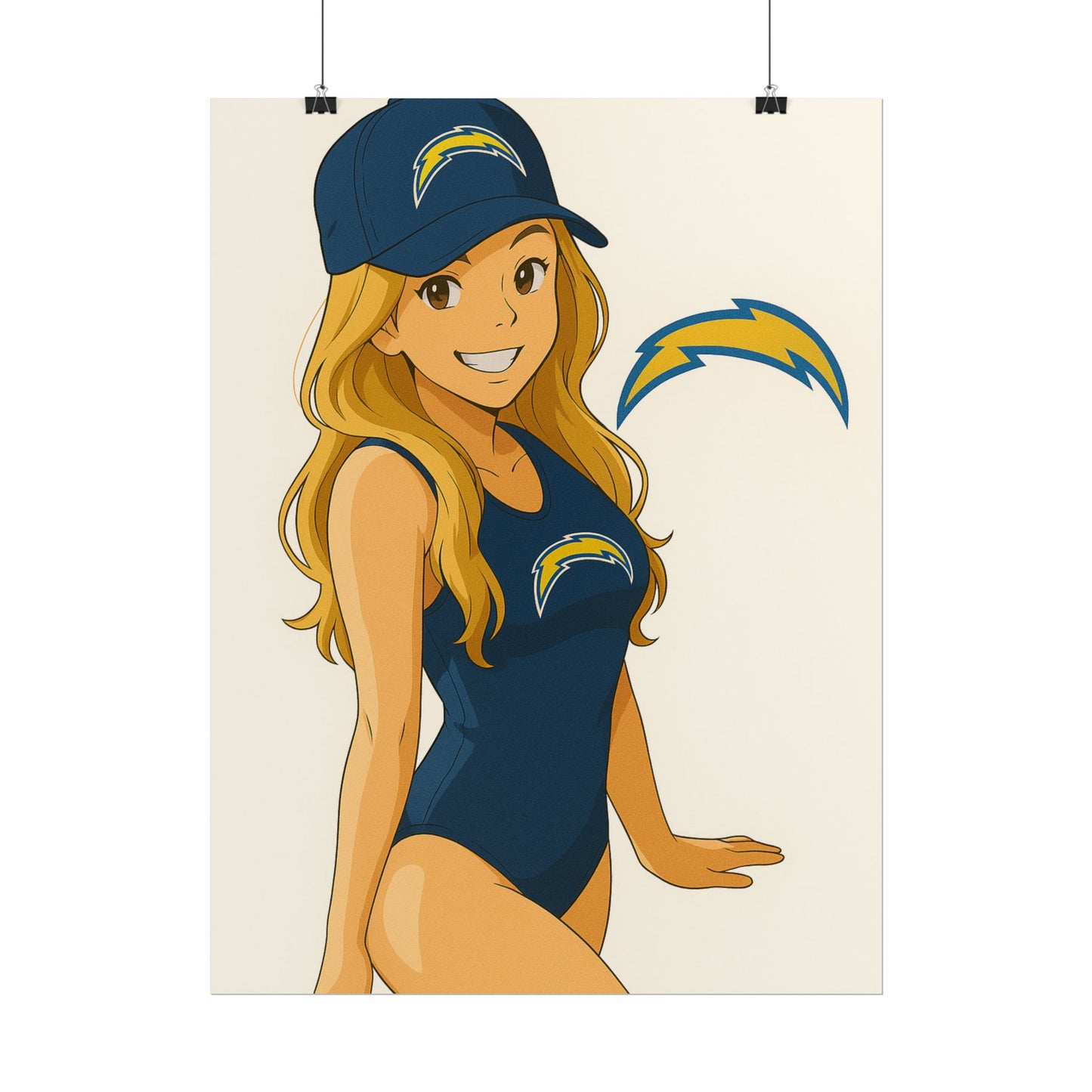 Loco Fits Anime Girls 'Chargers Girl Swimsuit' Poster