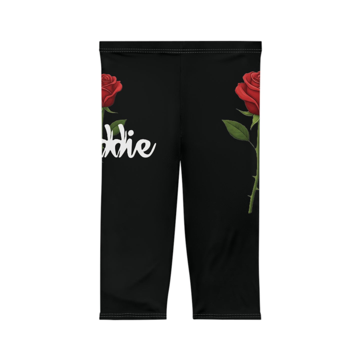 "Baddie Street" Labeled Baddie Rose Women’s Capri Leggings Active Fitness Wear
